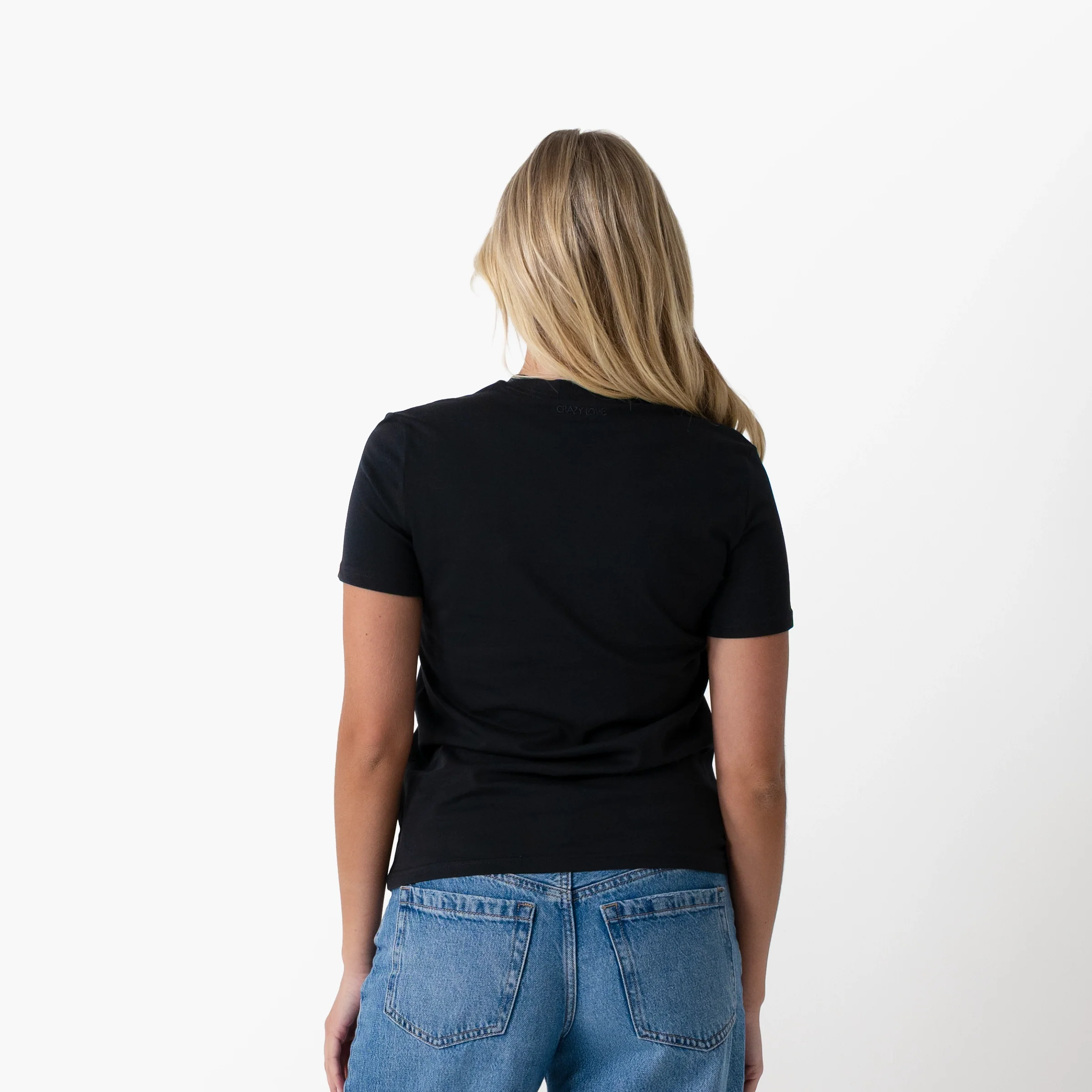 Crazy Love Black T-Shirt for Women - Image 6