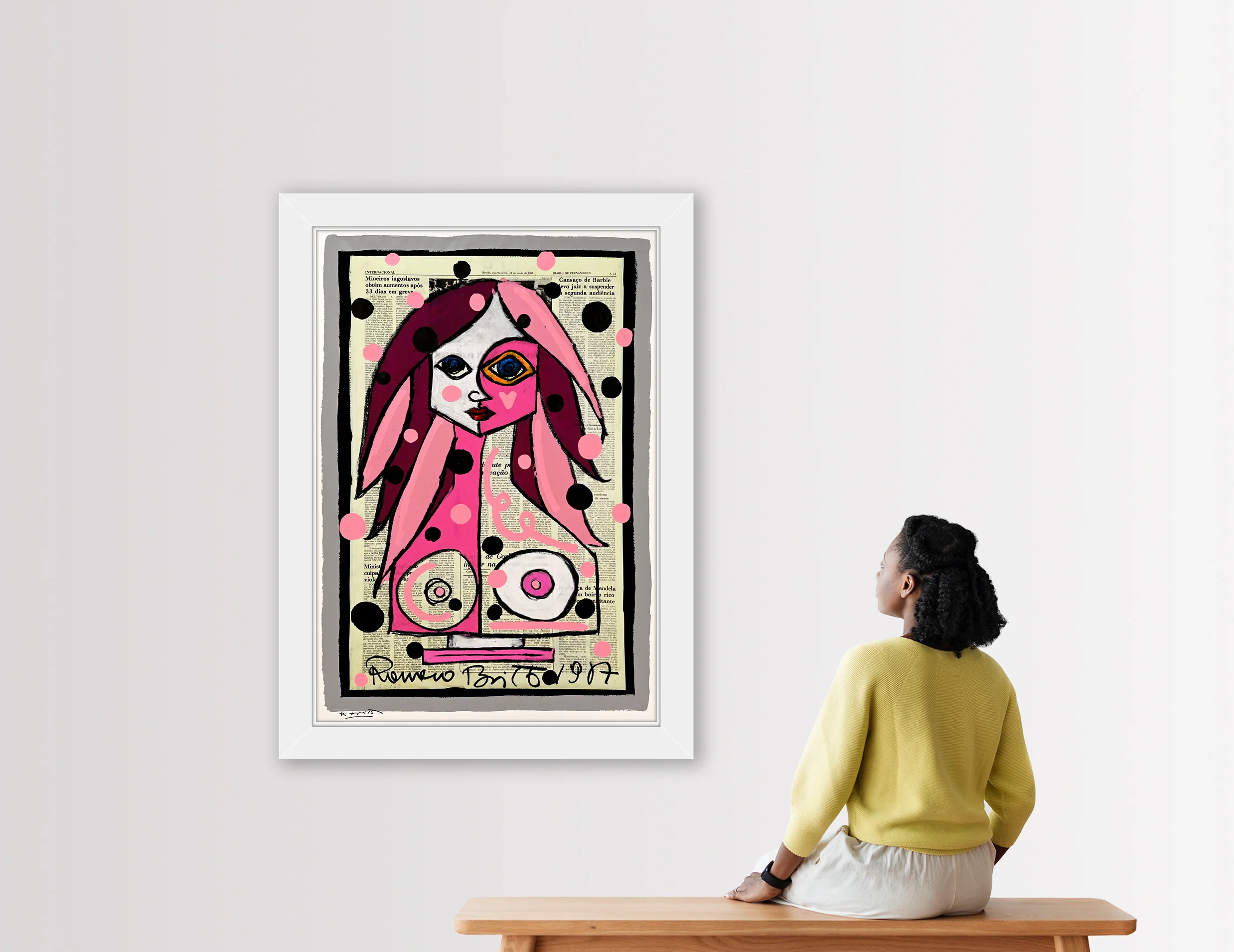 Deep Pink - Mixed Media Original - Image 3
