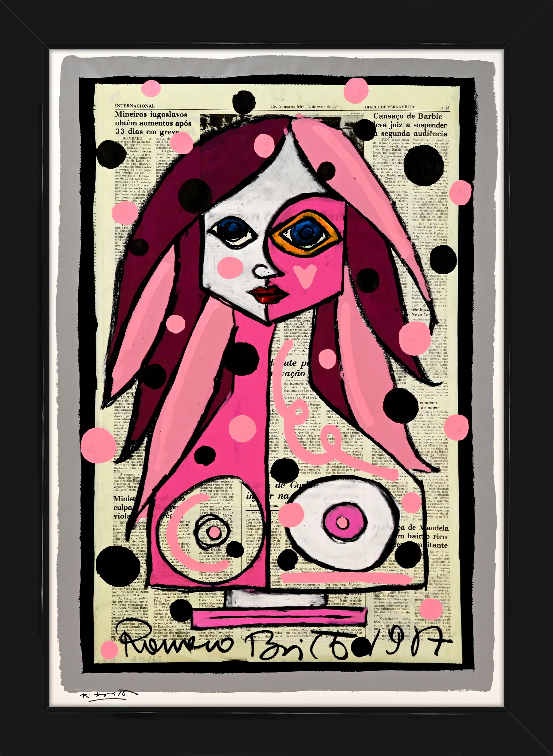 Deep Pink - Mixed Media Original - Image 4
