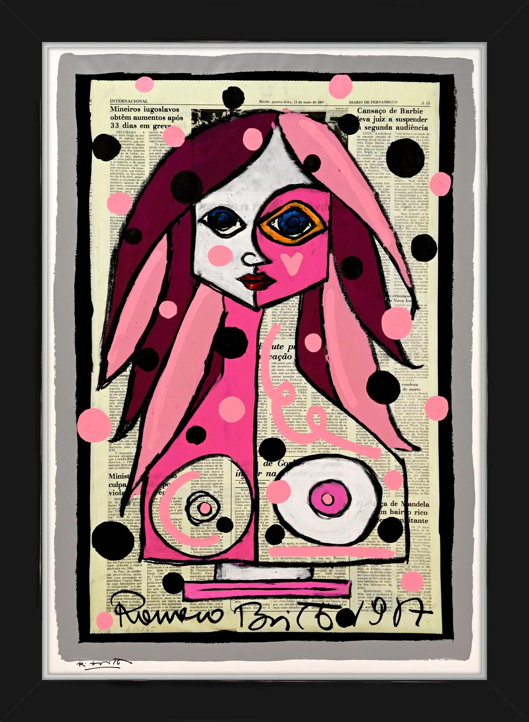 Deep Pink - Mixed Media Original - Image 5