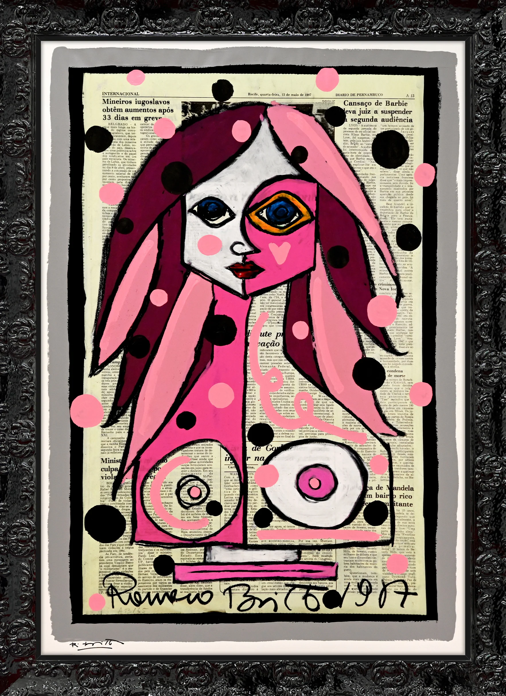 Deep Pink - Mixed Media Original - Image 6