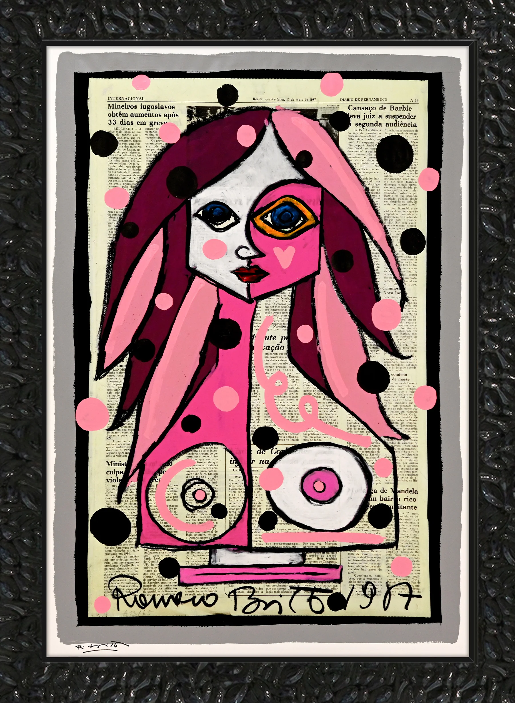 Deep Pink - Mixed Media Original - Image 8
