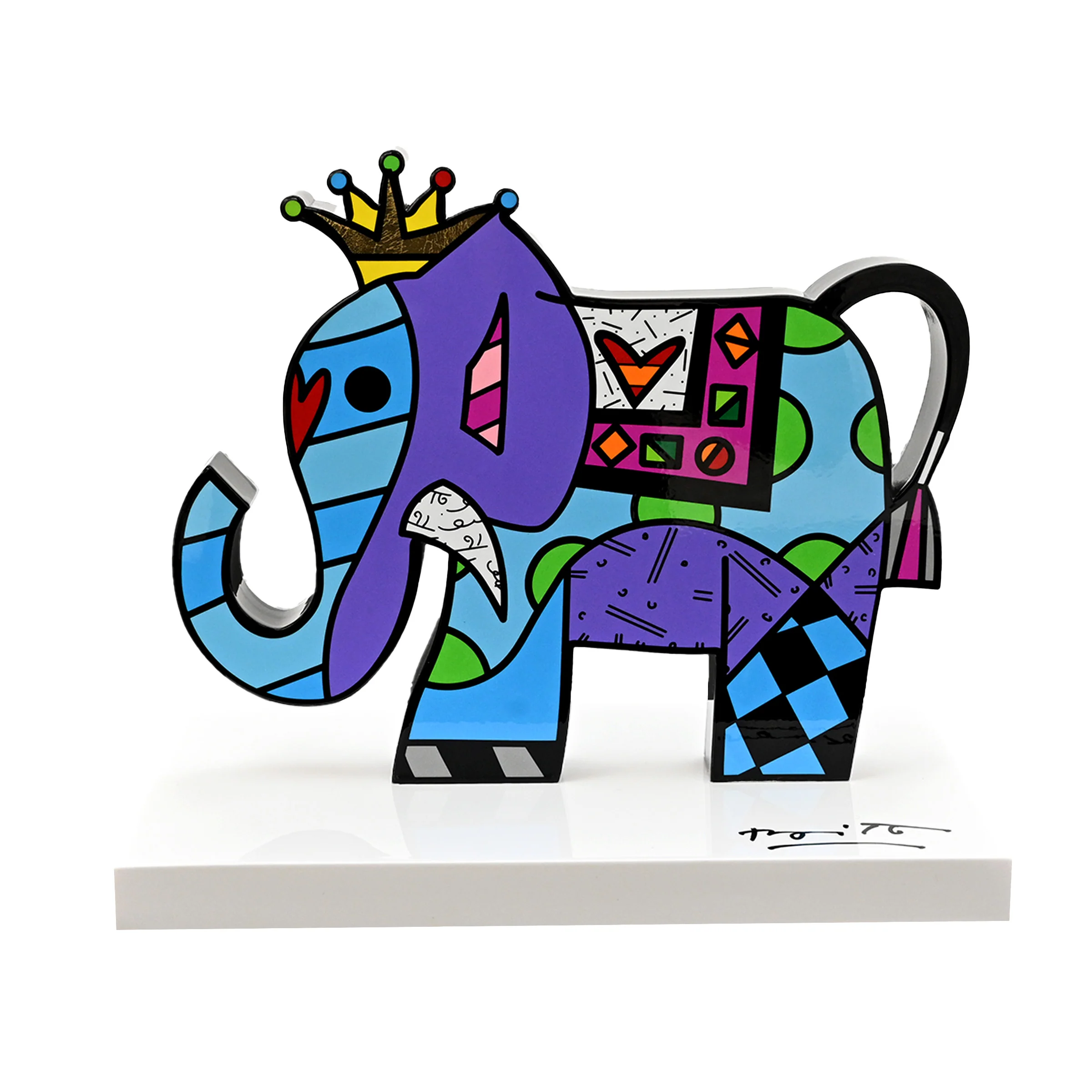 Elephant  (White Base) - Limited Edition Sculpture