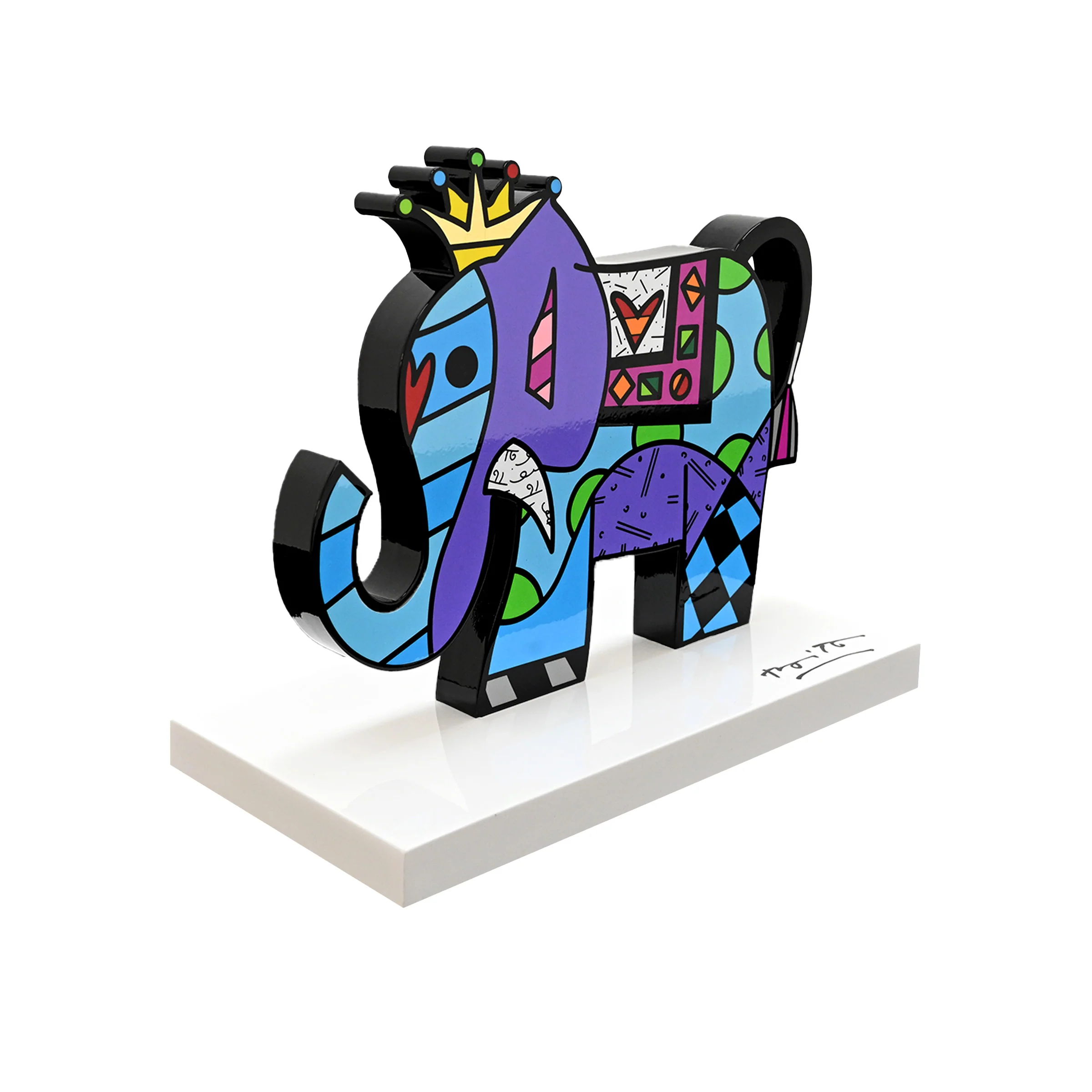 Elephant  (White Base) - Limited Edition Sculpture - Image 3