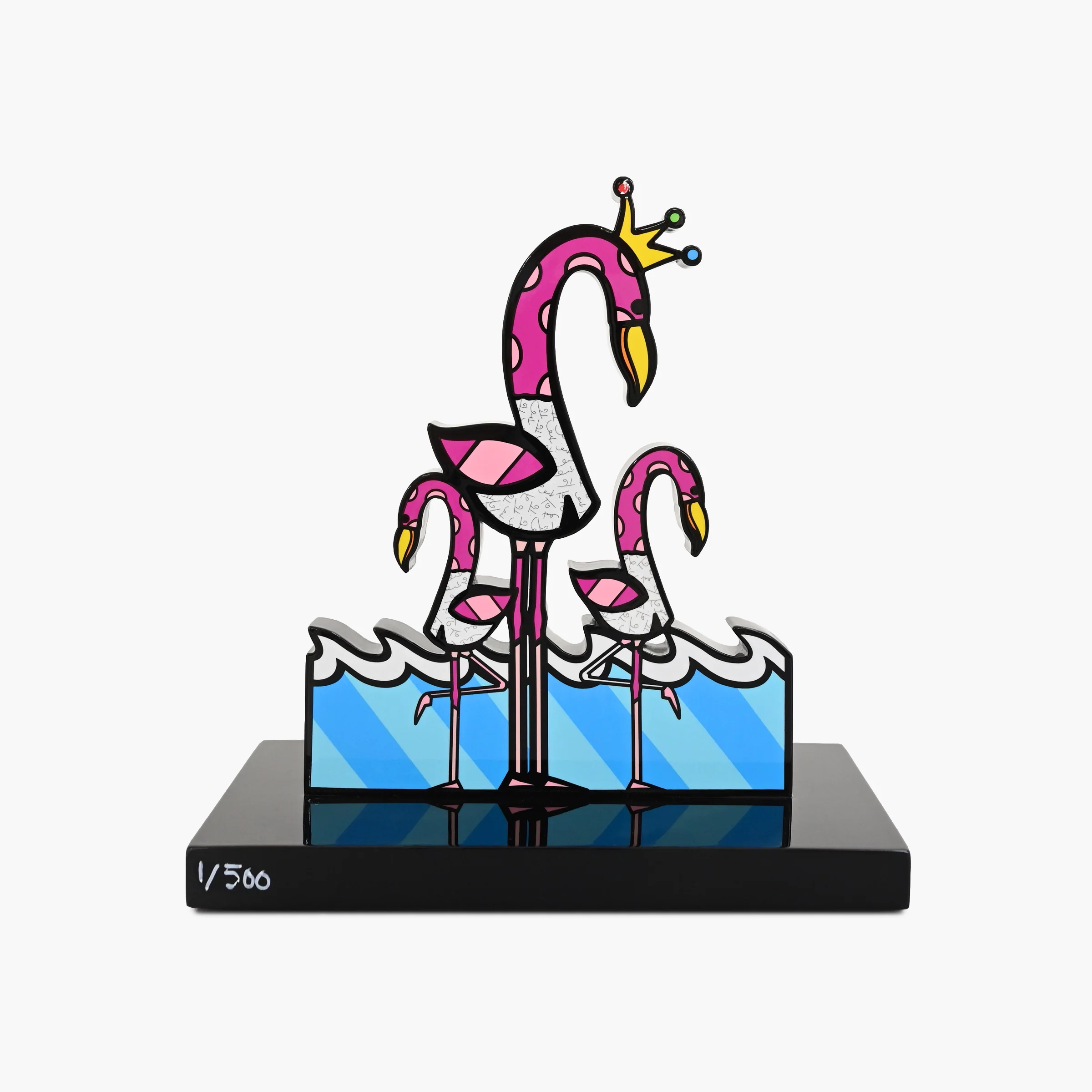 Flamingos (Black Base) - Limited Edition Sculpture - Image 2