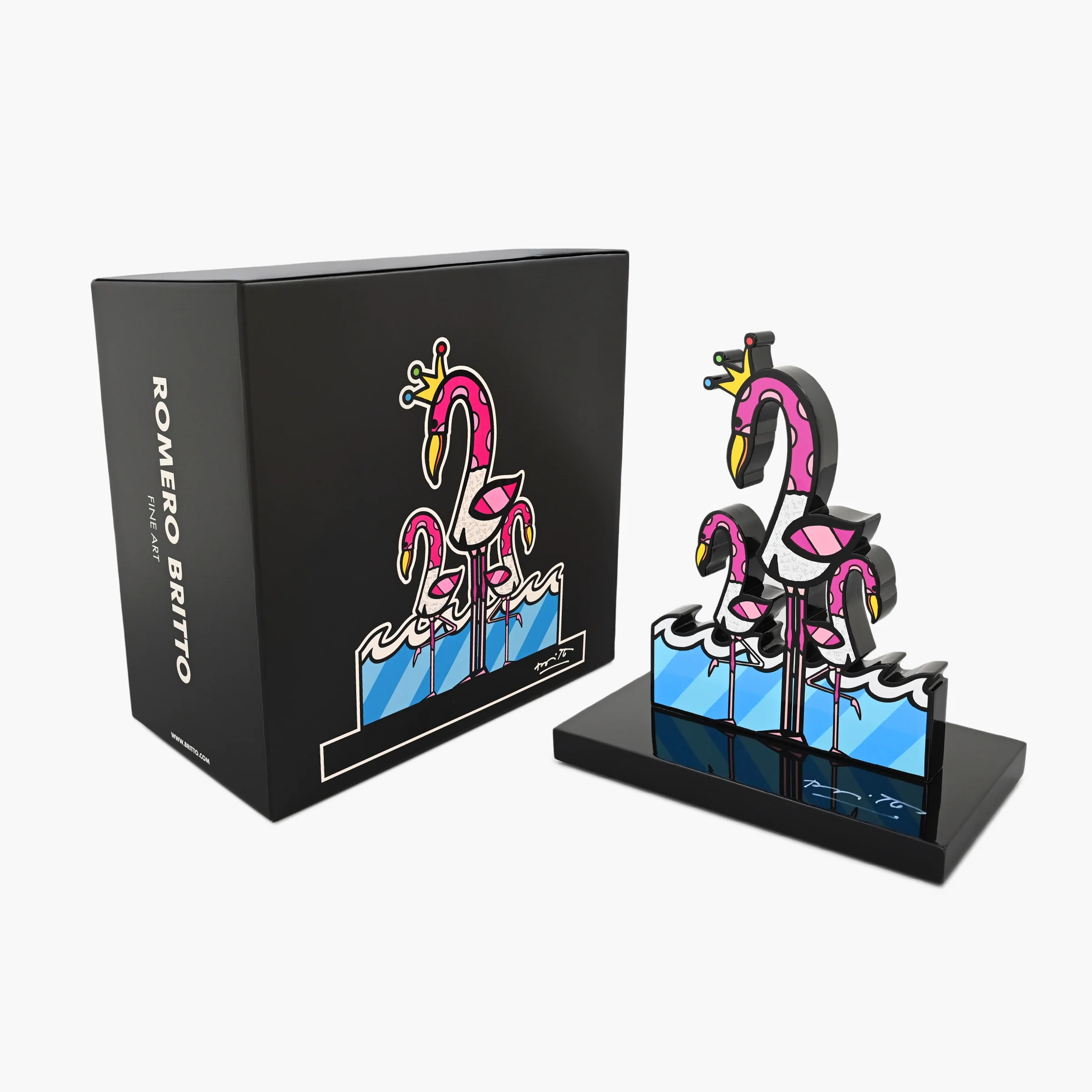 Flamingos (Black Base) - Limited Edition Sculpture - Image 4