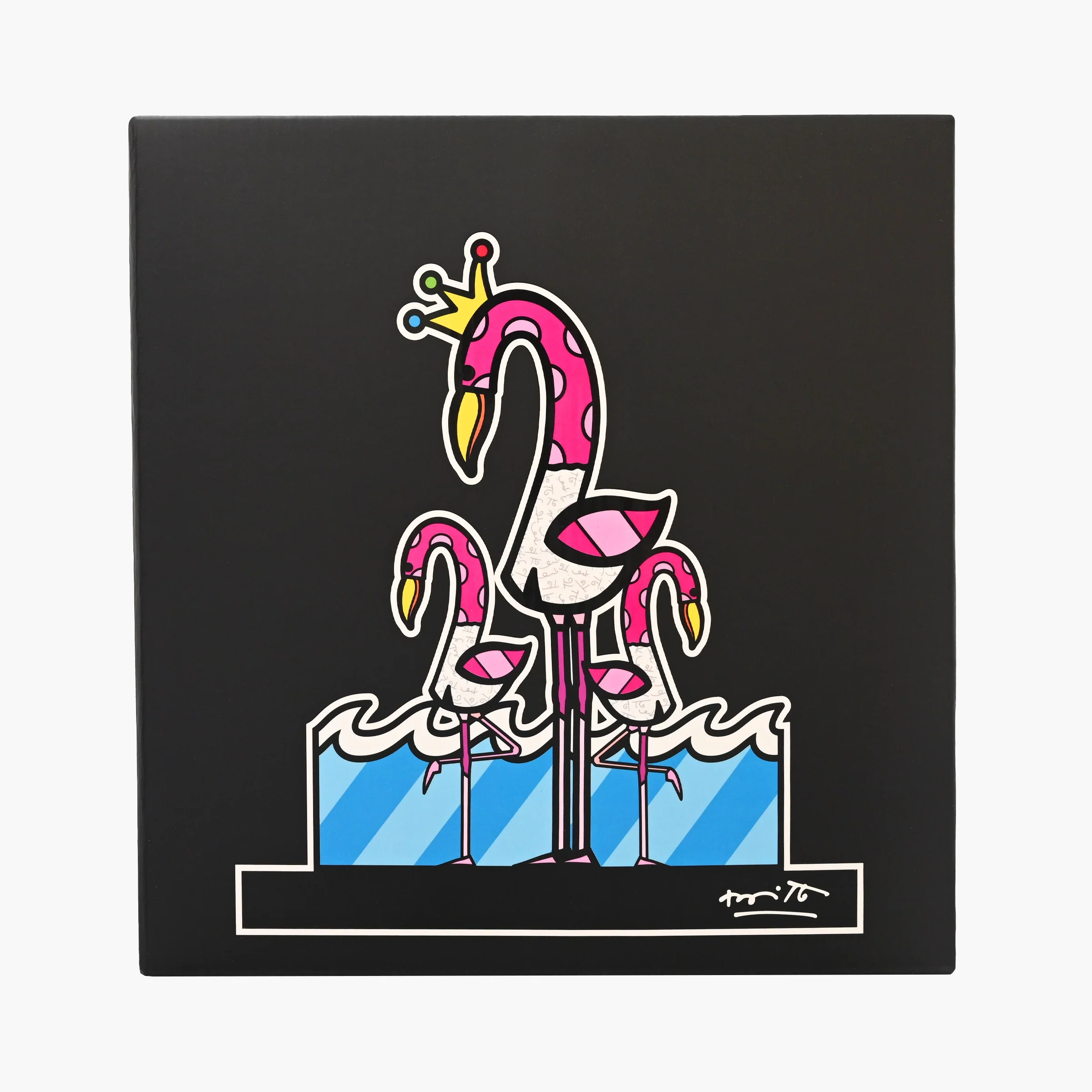 Flamingos (Black Base) - Limited Edition Sculpture - Image 5