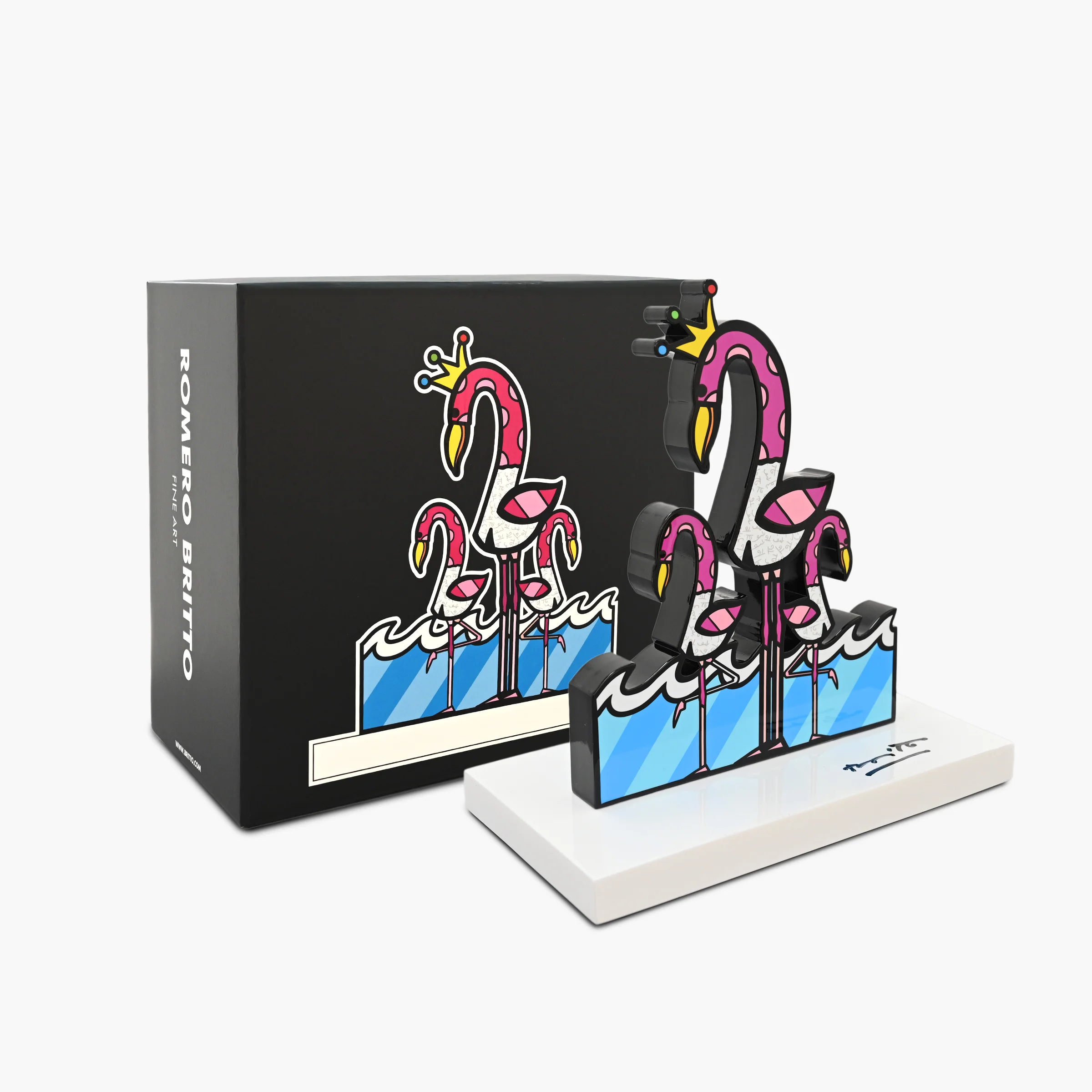 Flamingos (White Base) - Limited Edition Sculpture - Image 6