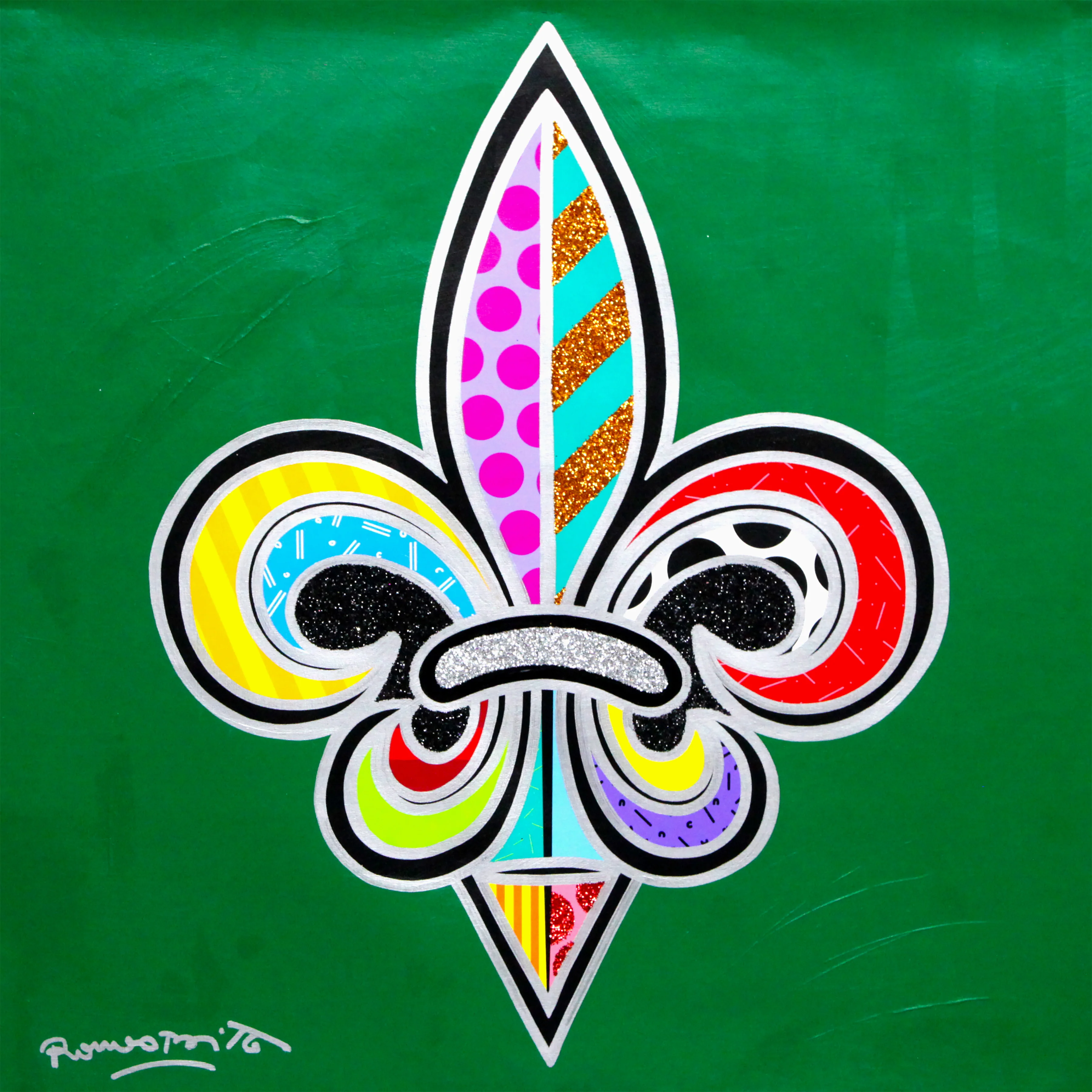 Fleur-De-Lis - Mixed Media Original
