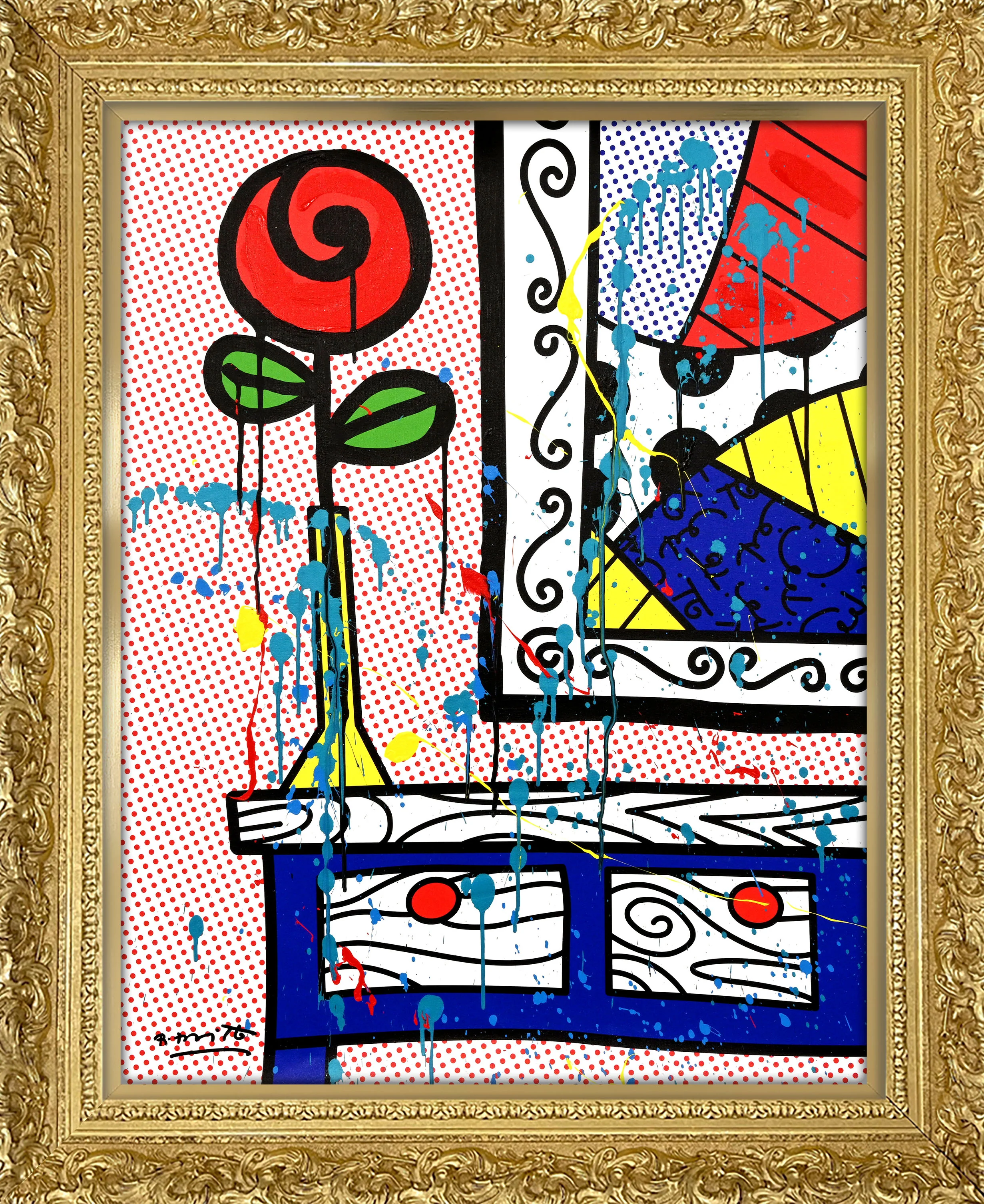Flower On The Table - Mixed Media Original - Image 3
