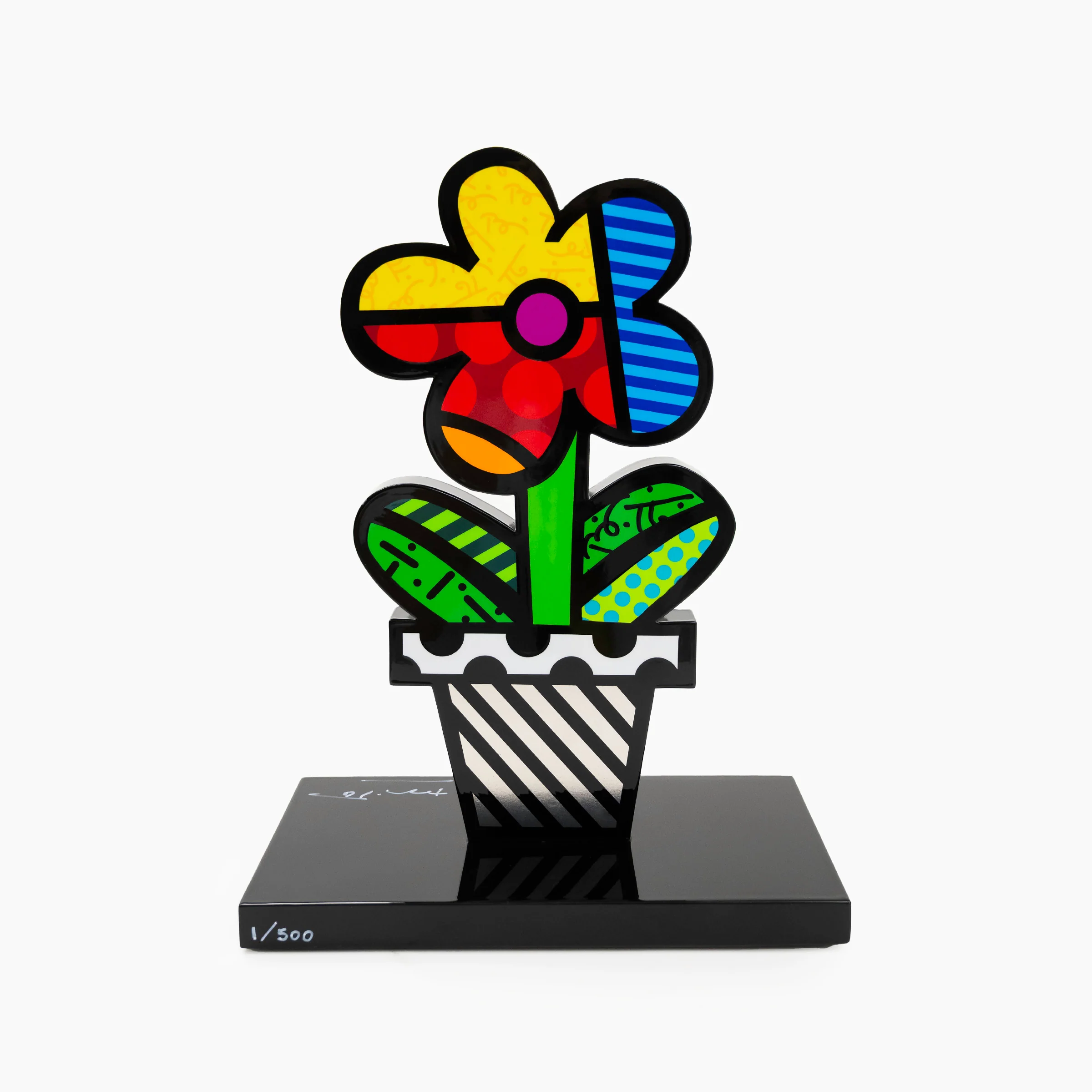 Flower Pot (Black Base) - Limited Edition Sculpture - Image 4