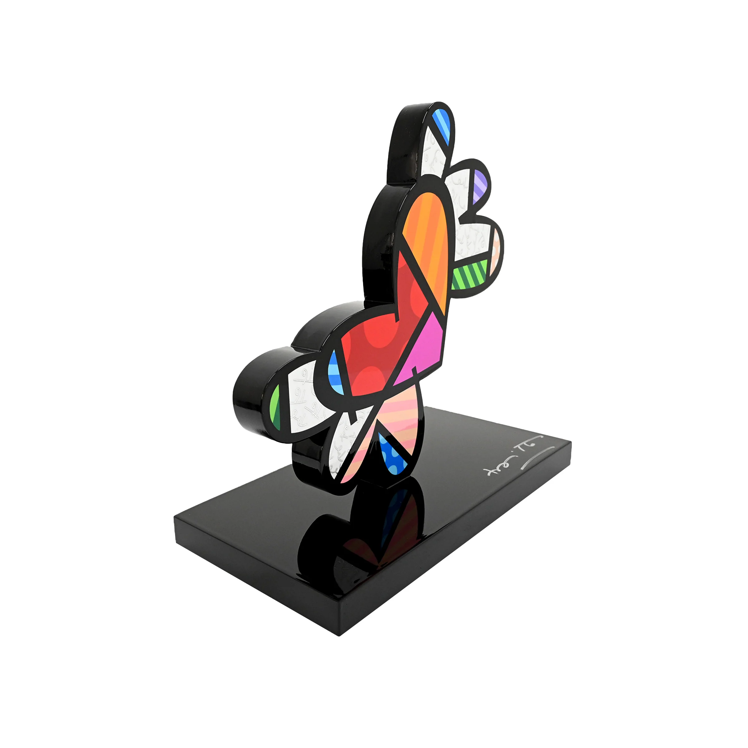 Flying Heart (Black Base) - Limited Edition Sculpture - Image 4