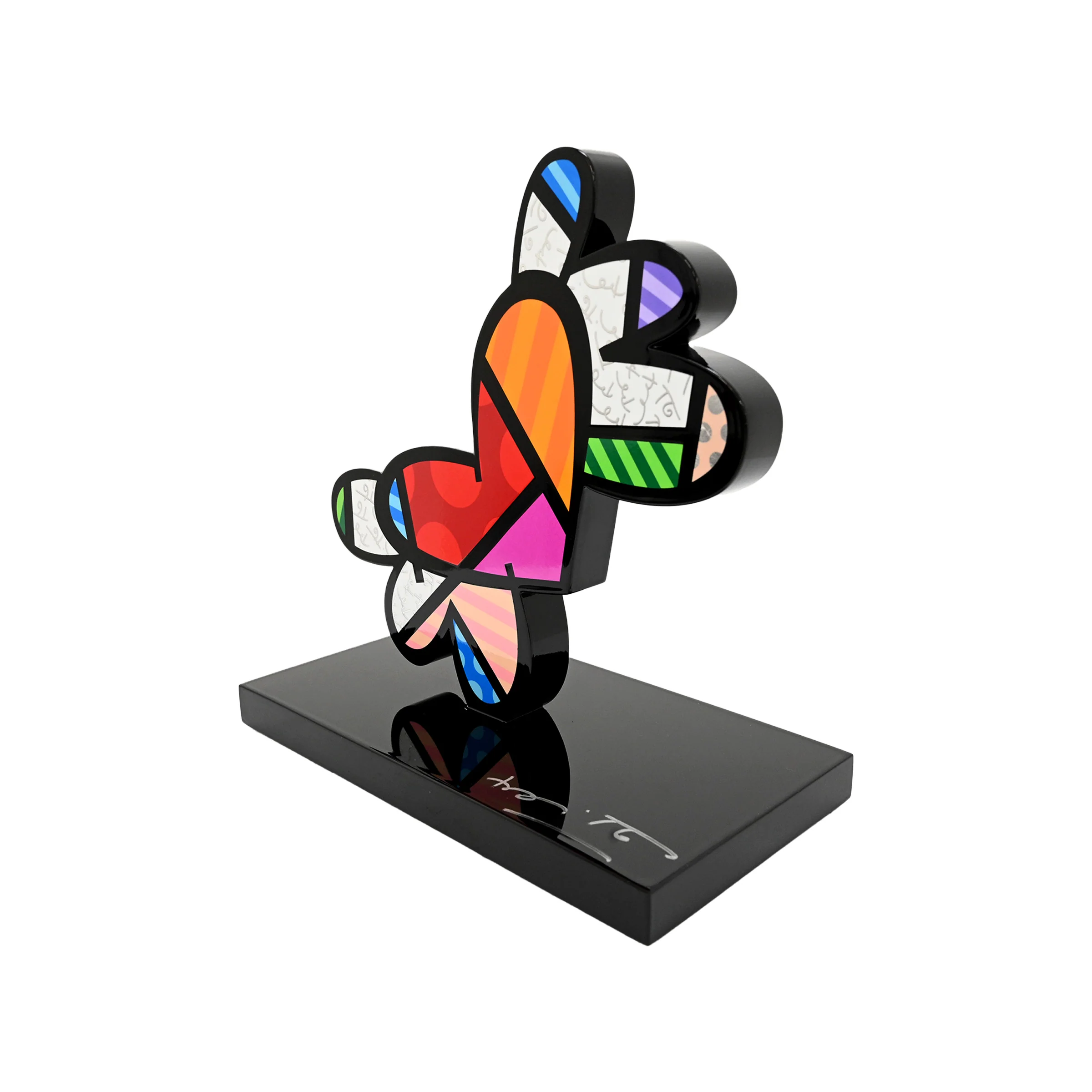 Flying Heart (Black Base) - Limited Edition Sculpture - Image 5