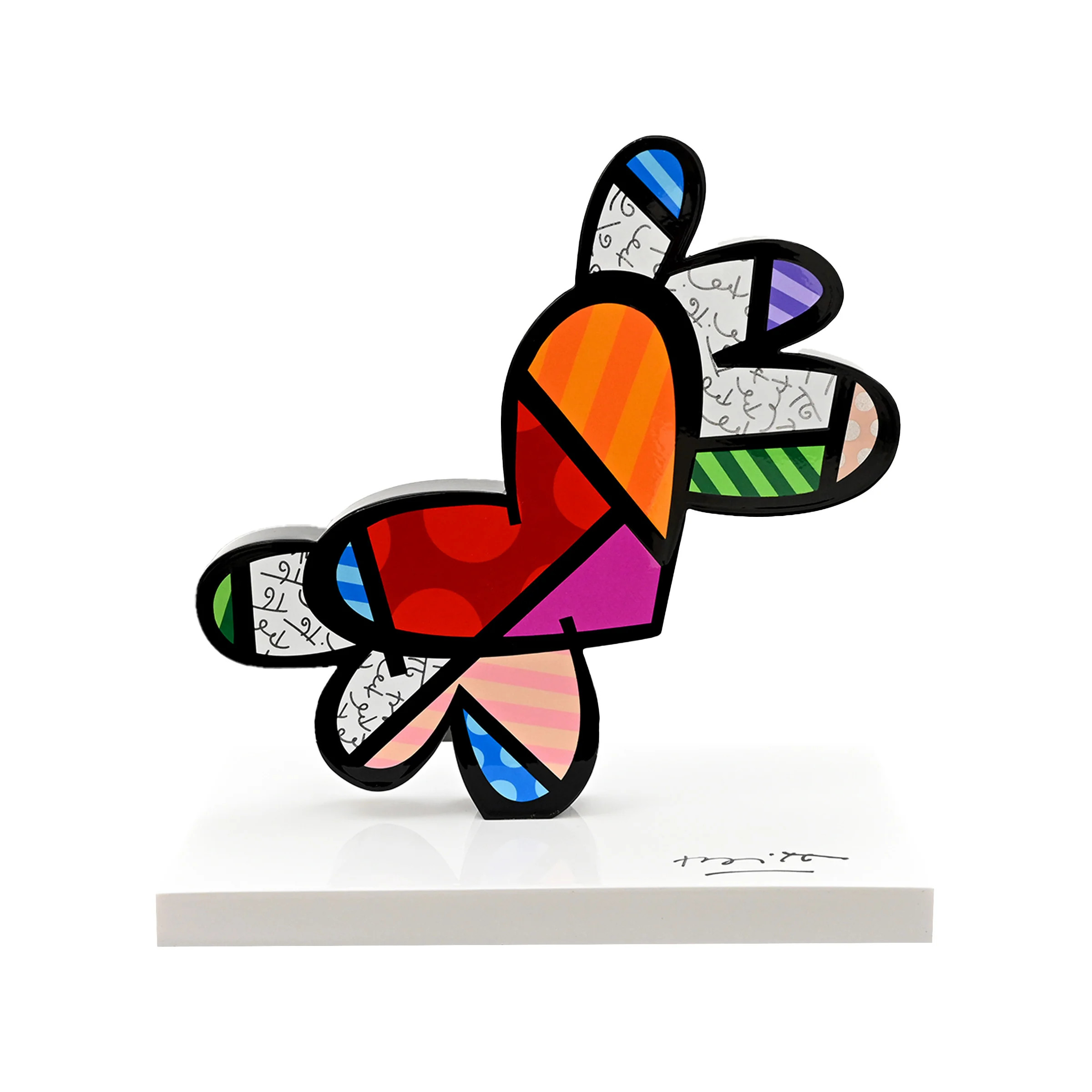 Flying Heart (White Base) - Limited Edition Sculpture