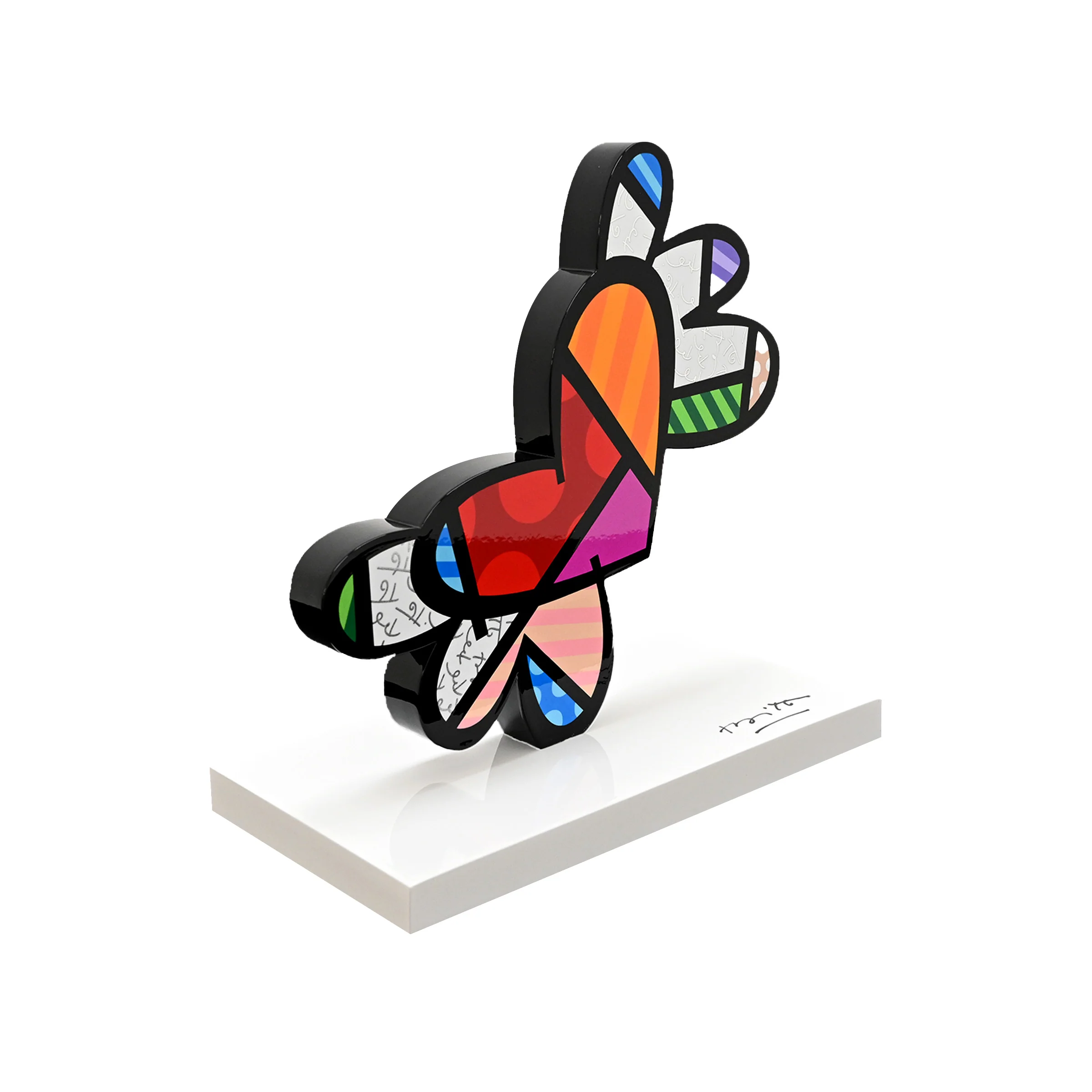 Flying Heart (White Base) - Limited Edition Sculpture - Image 3
