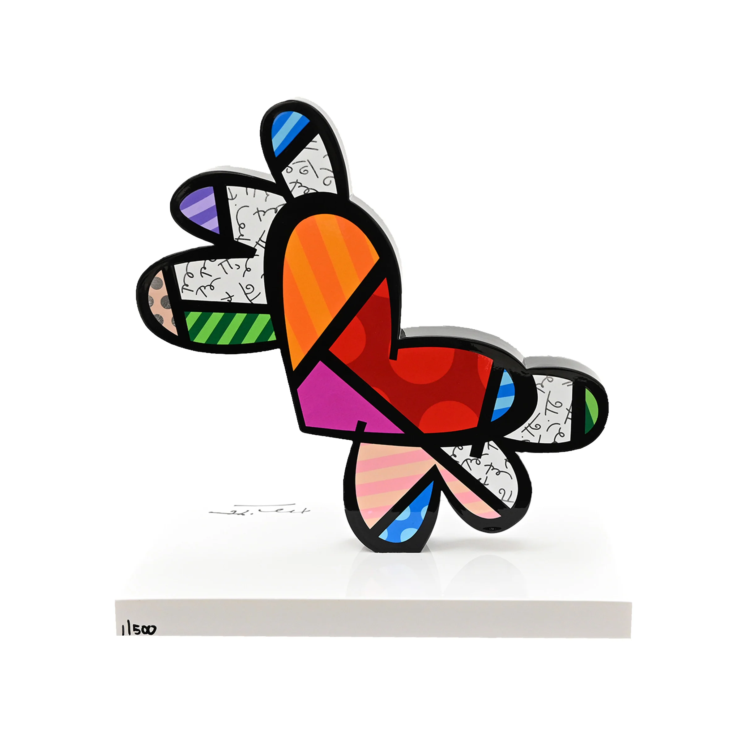 Flying Heart (White Base) - Limited Edition Sculpture - Image 4