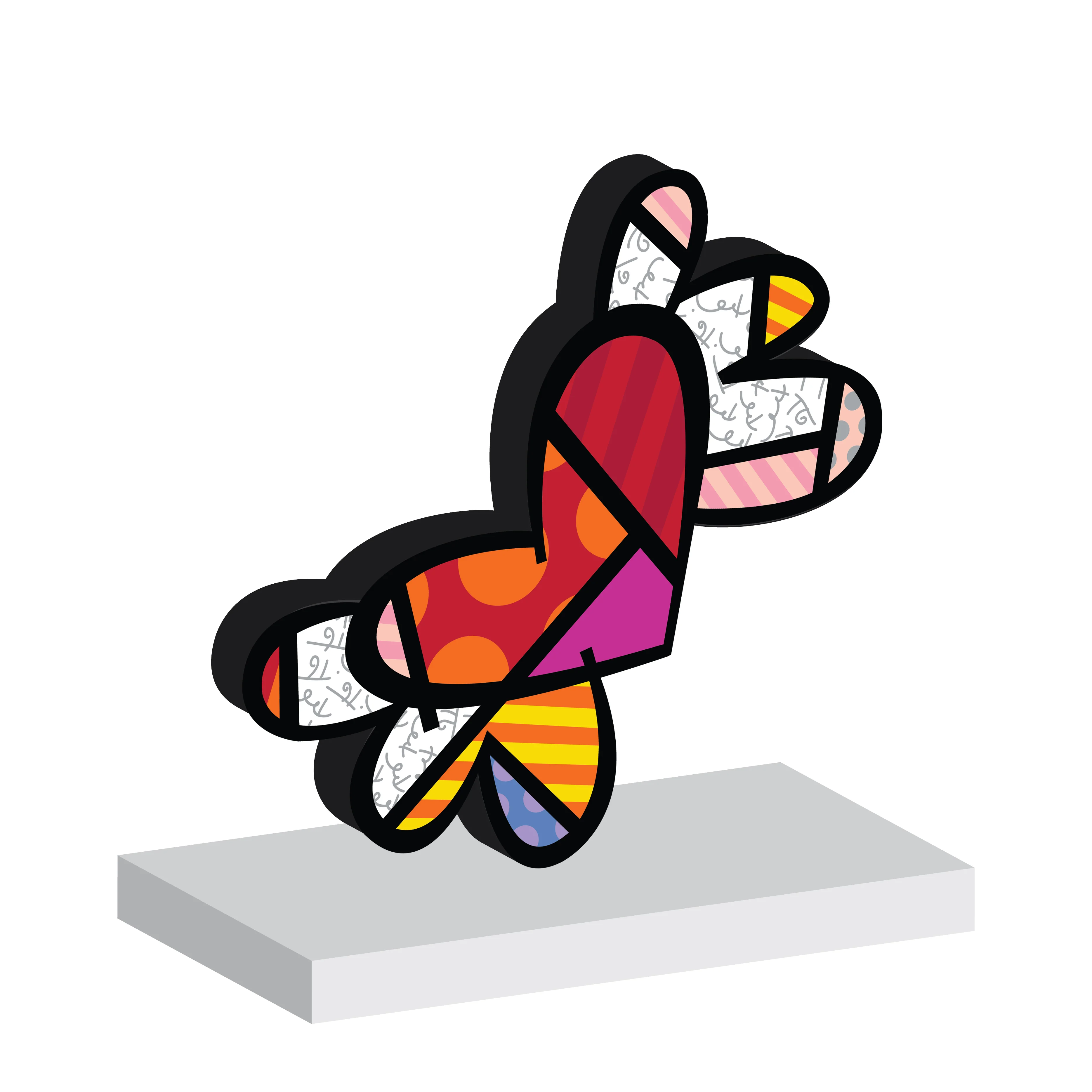 Flying Heart (White Base) - Limited Edition Sculpture - Image 5