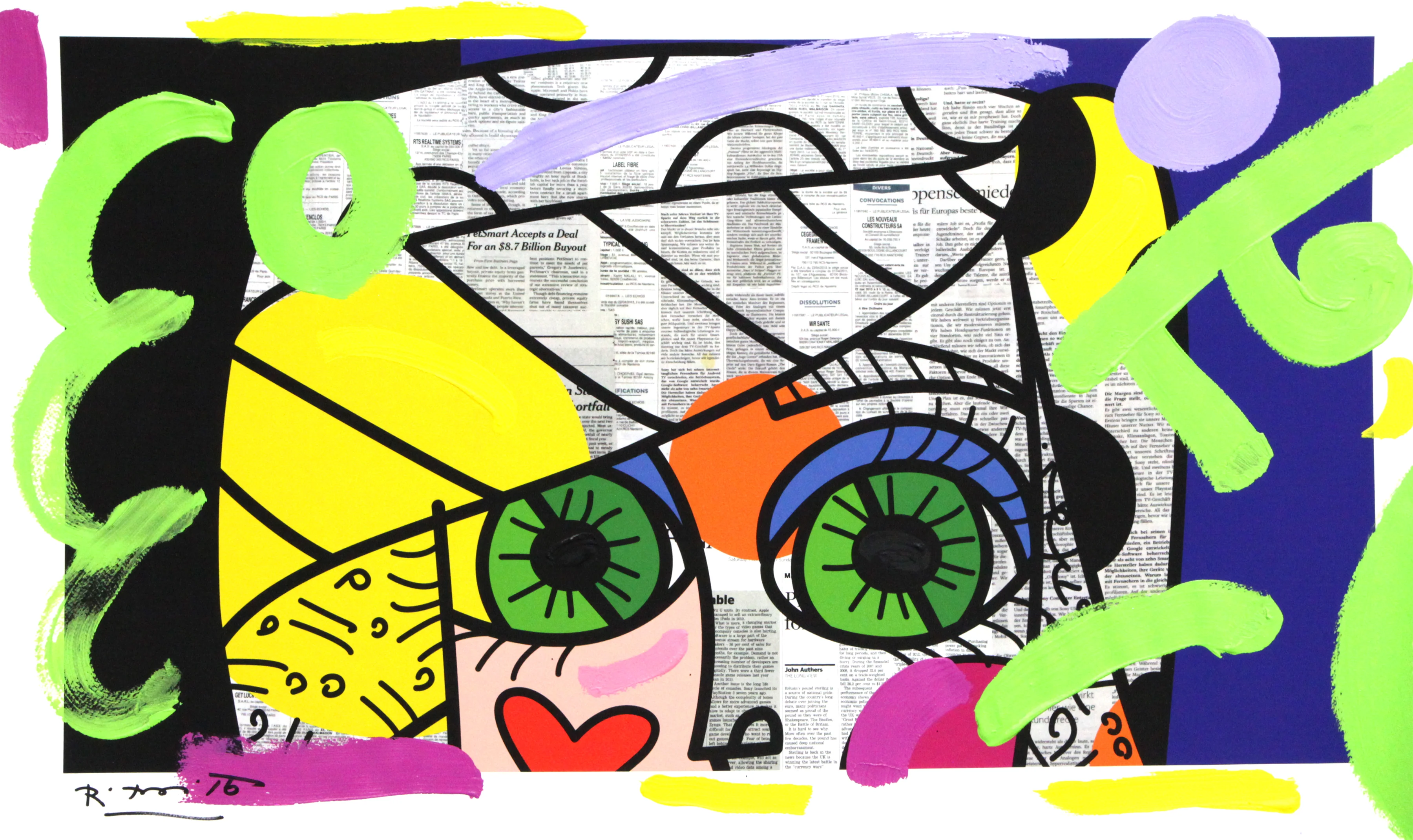 Green Eyes - Mixed Media Original