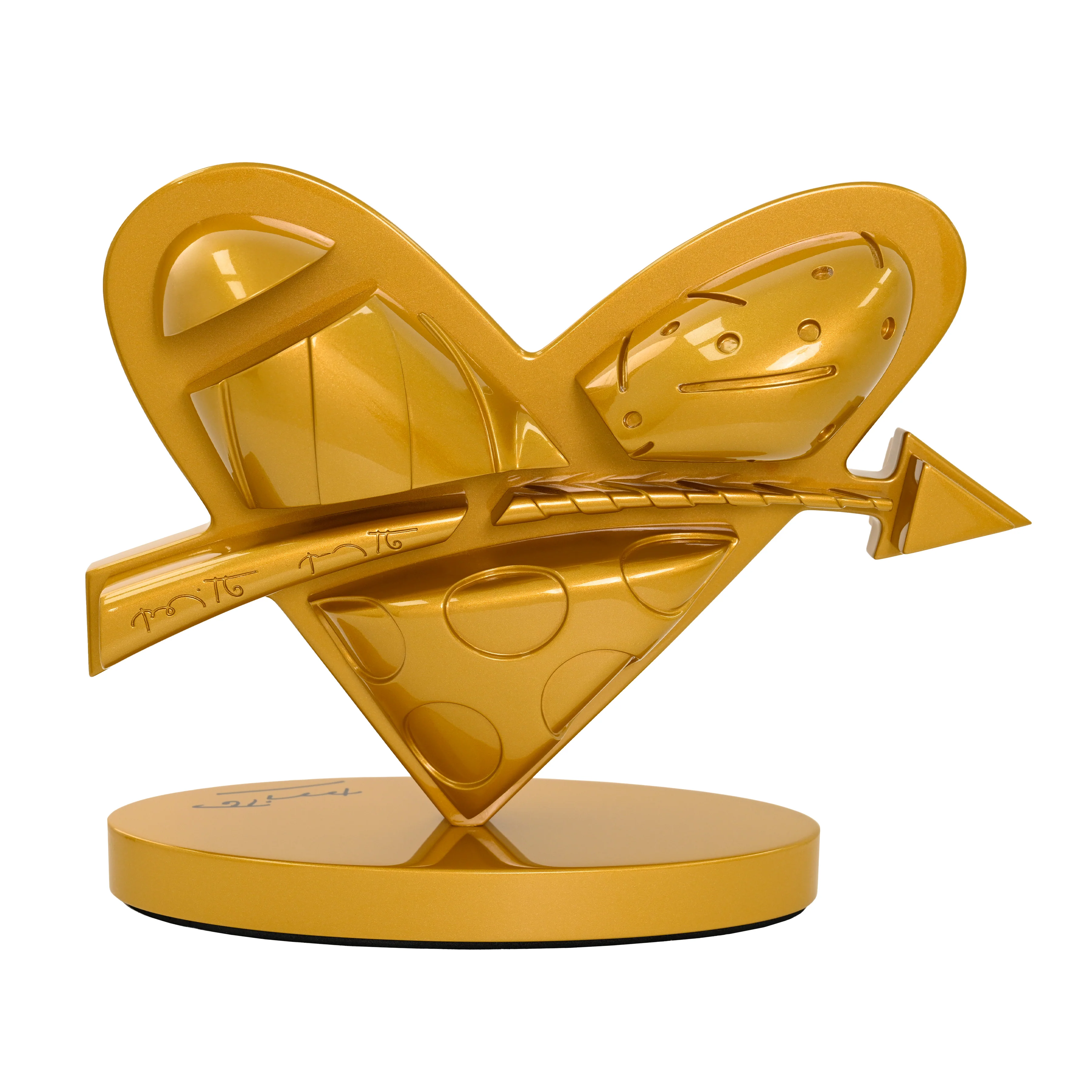 Heart With Arrow (Gold) - Limited Edition Sculpture - Image 2