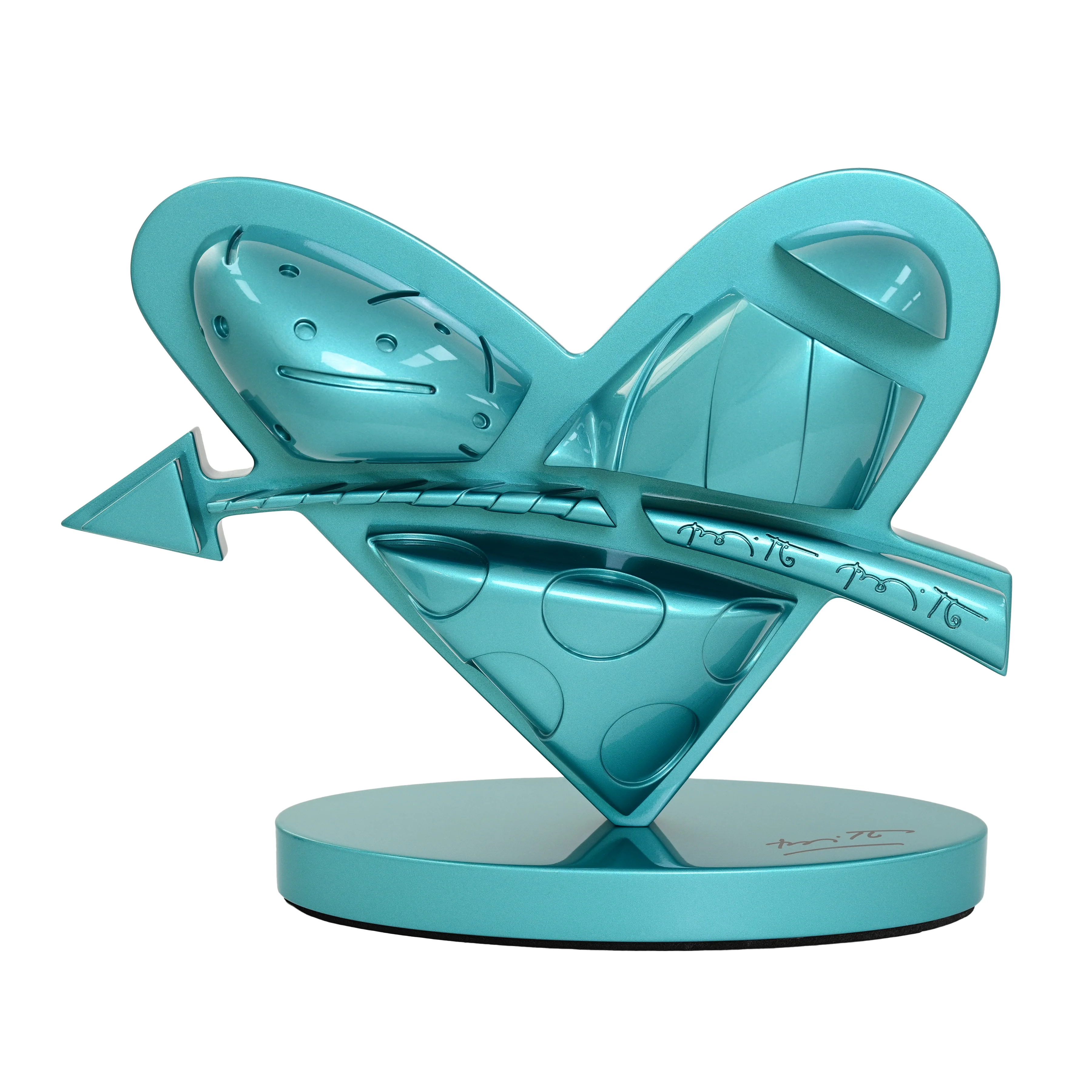 Heart With Arrow (Teal) - Limited Edition Sculpture