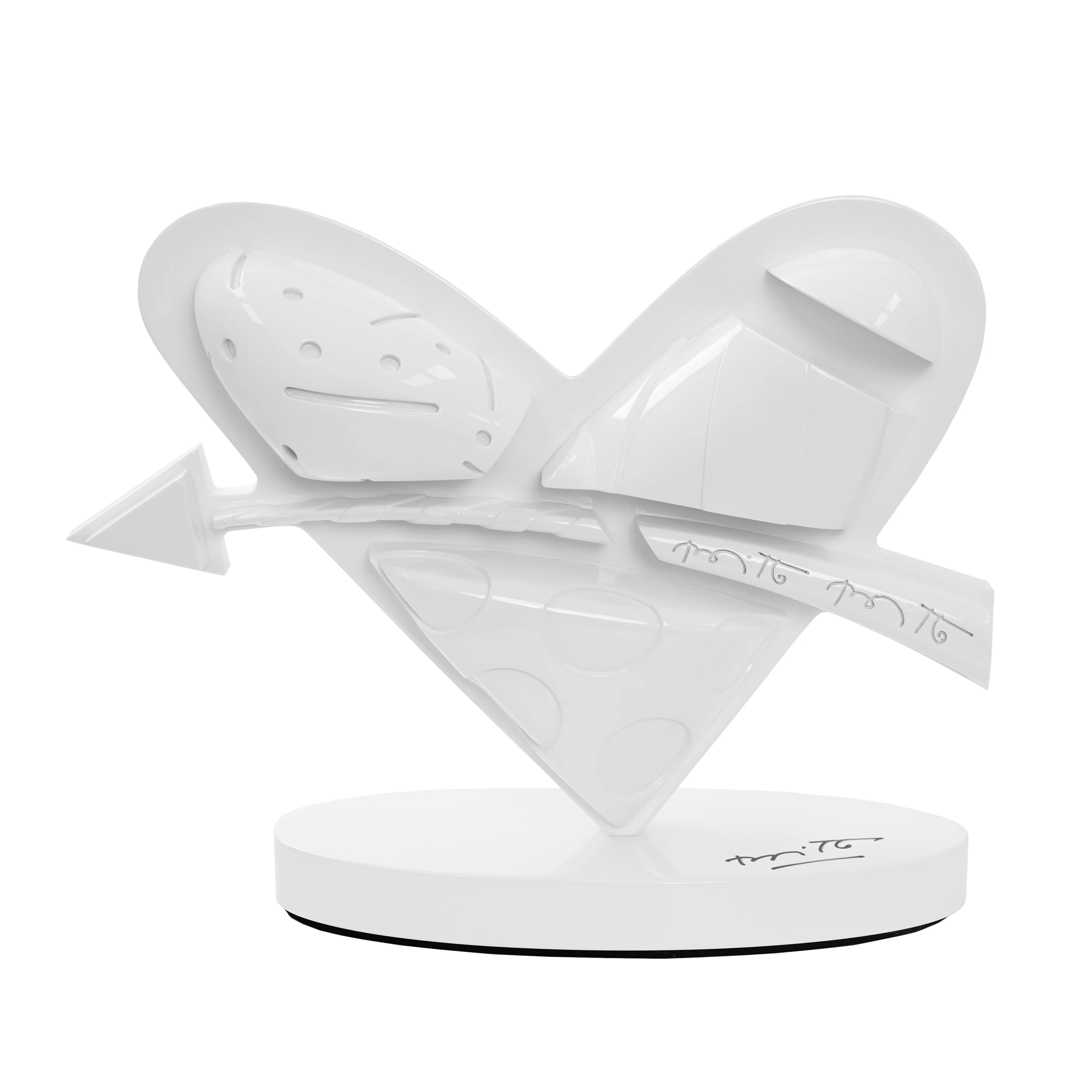 Heart With Arrow (White) - Limited Edition Sculpture
