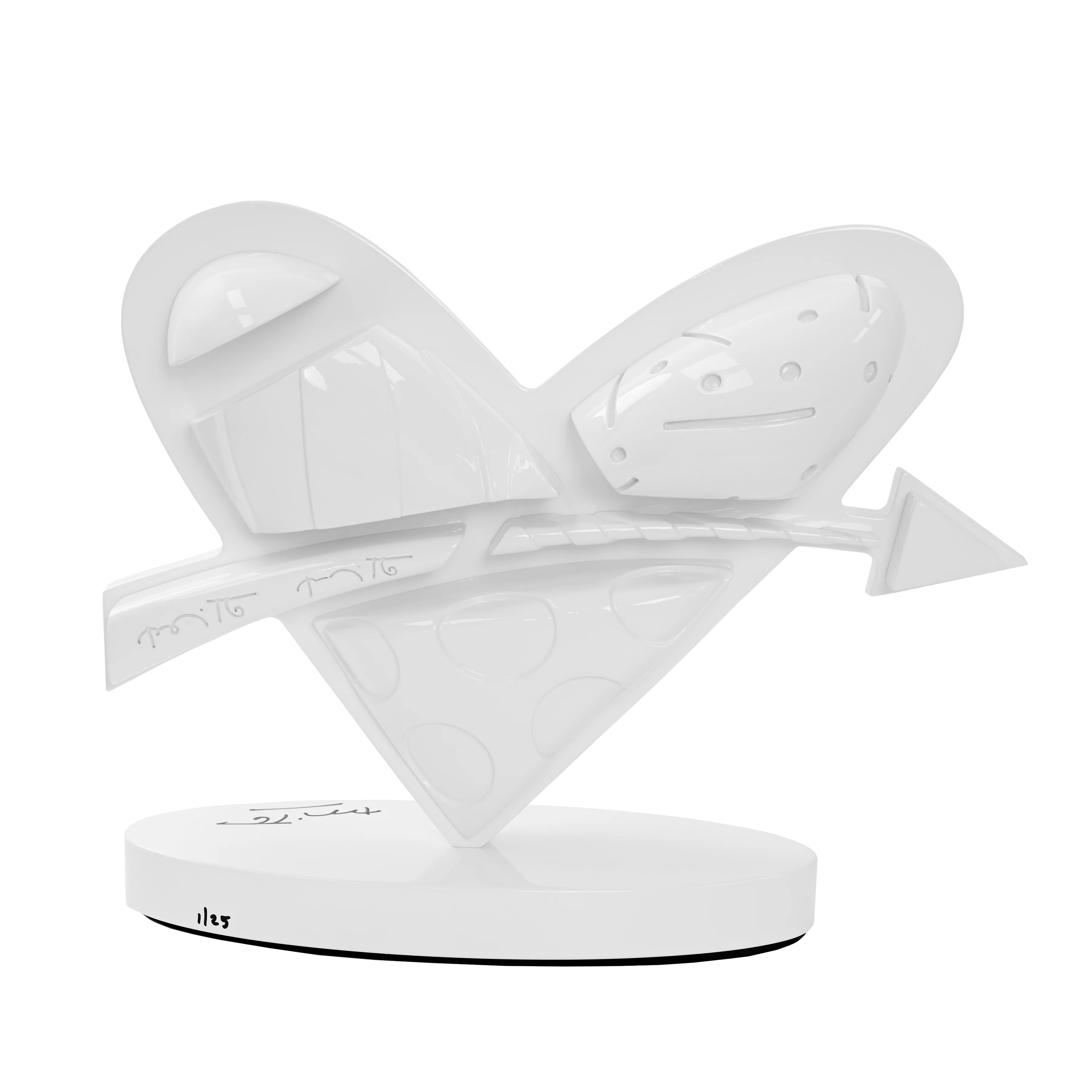 Heart With Arrow (White) - Limited Edition Sculpture - Image 2