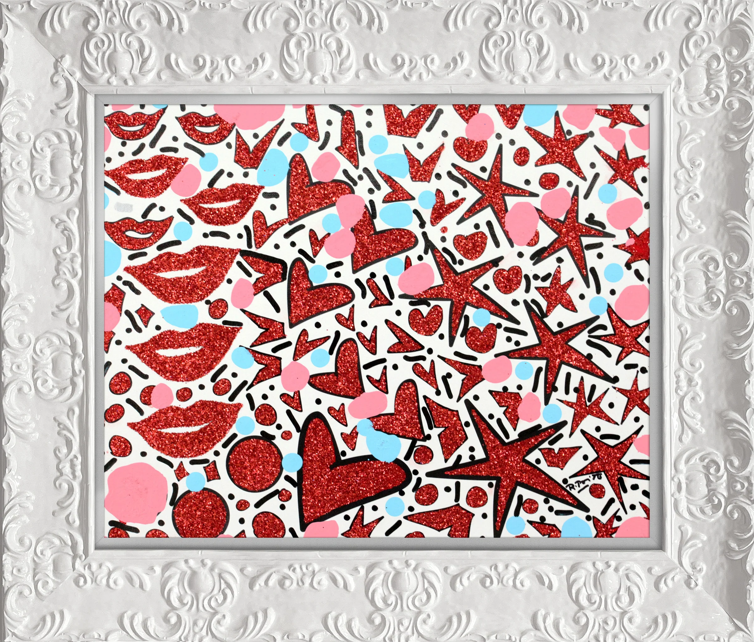 Hearts & Kisses - Mixed Media Original - Image 15