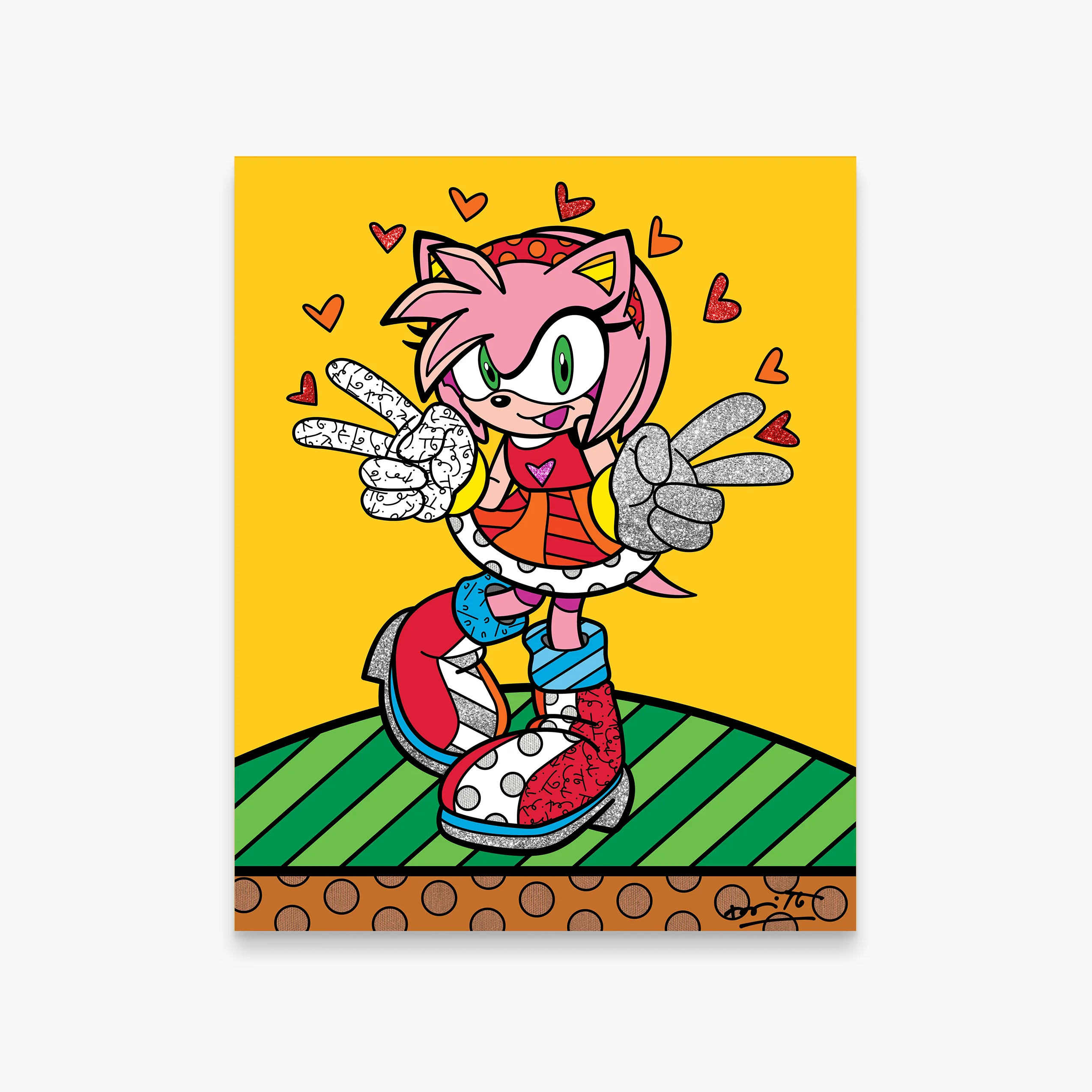 Kawaii Amy Rose - Sega By Britto - Limited Edition Print