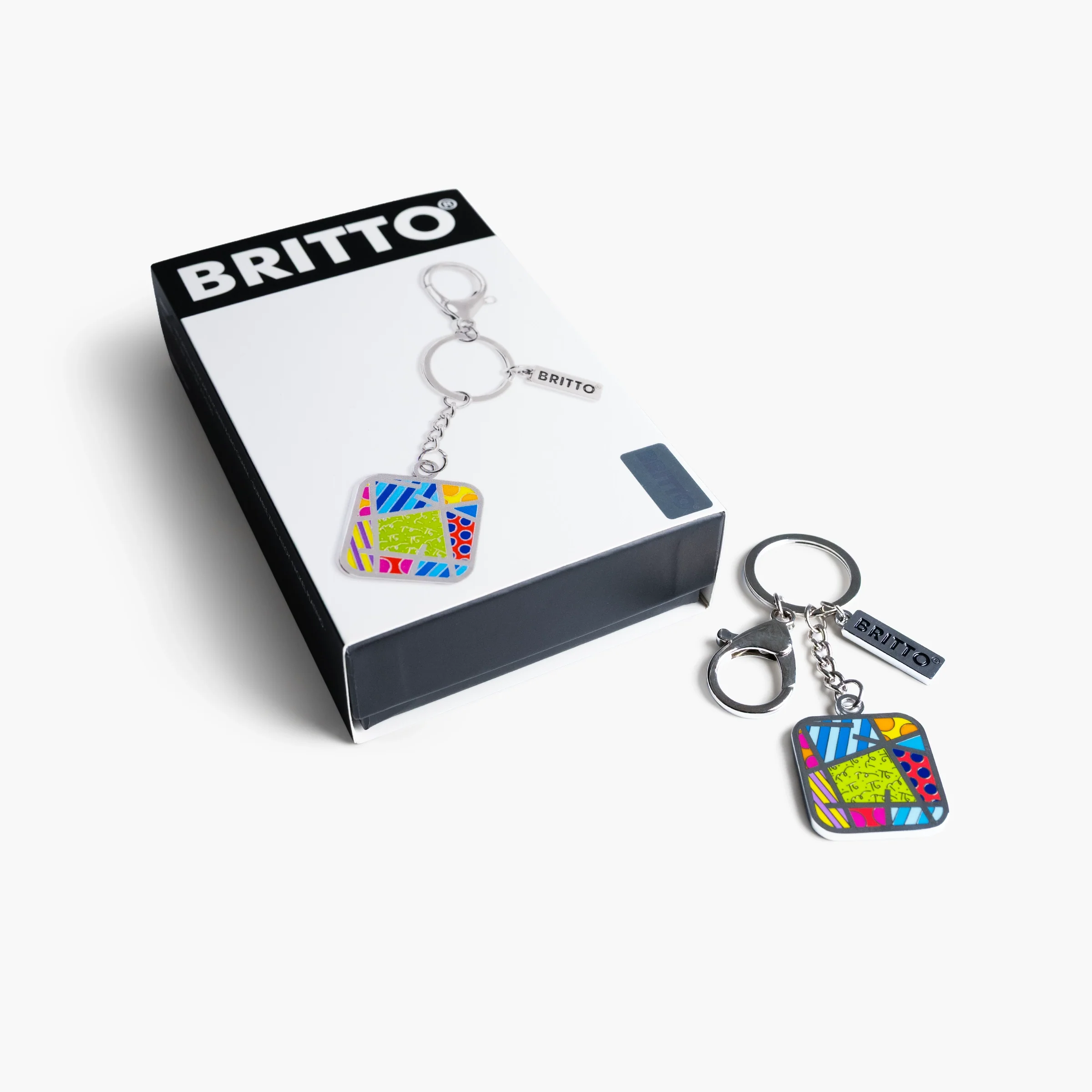 Lime Green Landscape Britto Keychain & Bag Charm - Image 3