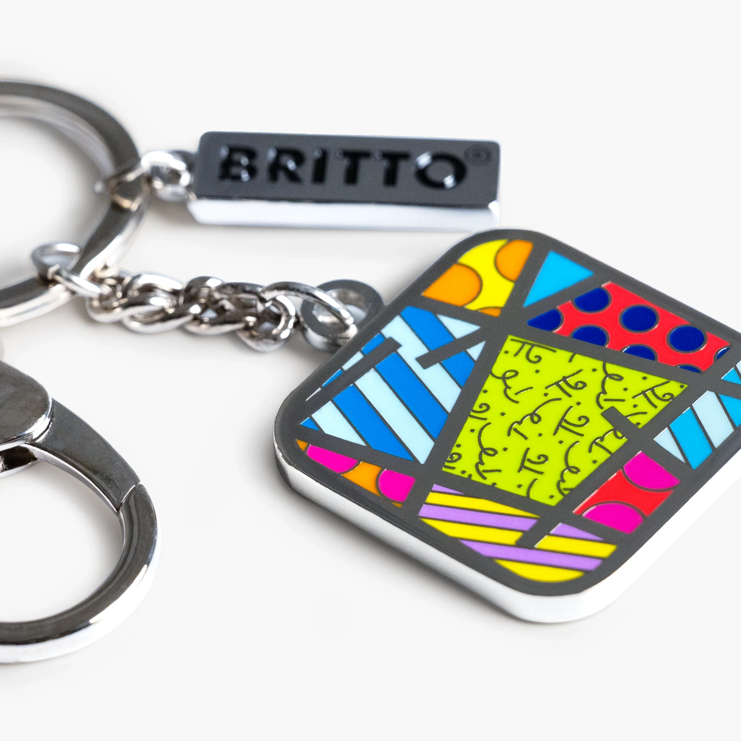 Lime Green Landscape Britto Keychain & Bag Charm - Image 4