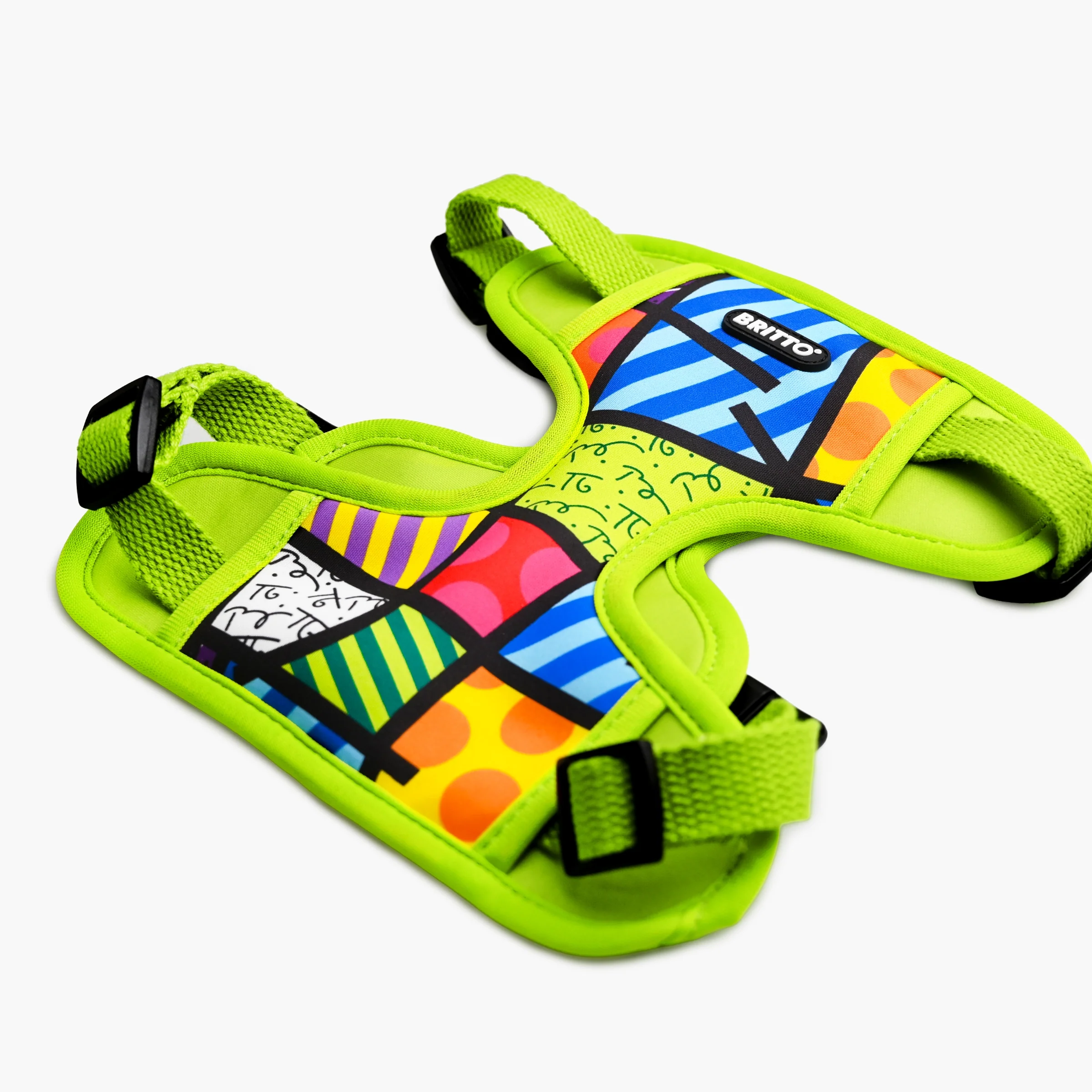 Lime Green Landscape Britto Pet Harness - Image 4