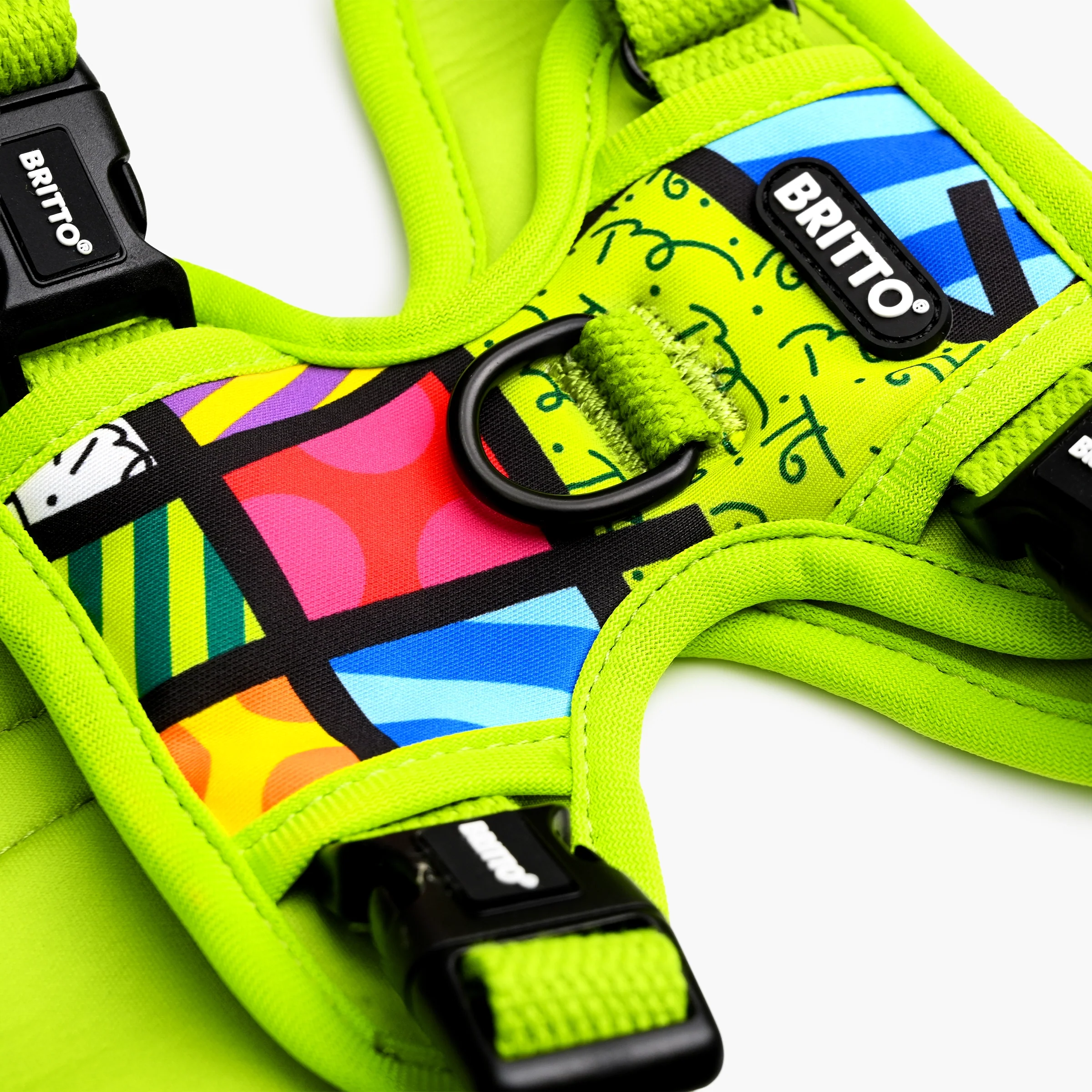 Lime Green Landscape Britto Pet Harness - Image 5