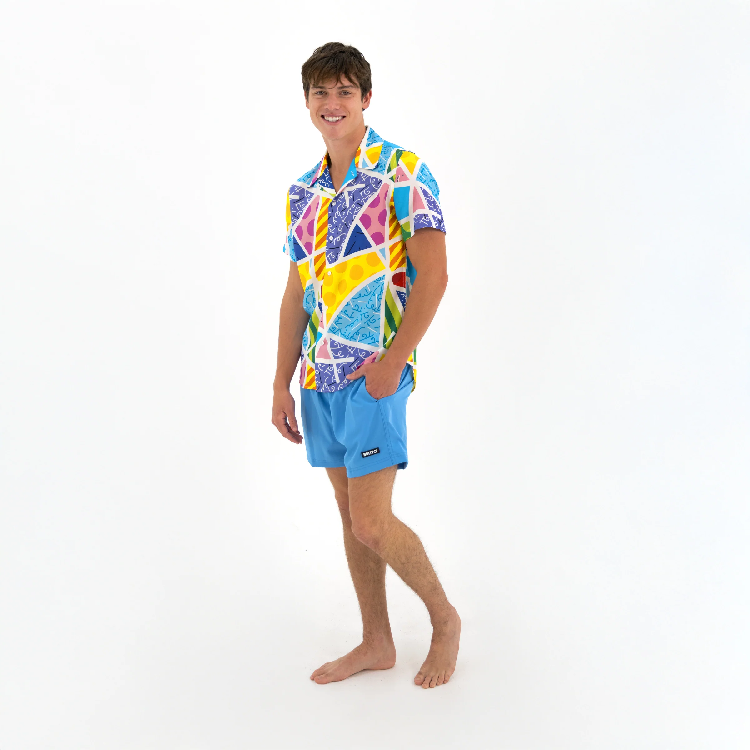 Baby Blue Britto Shorts For Men - Image 4