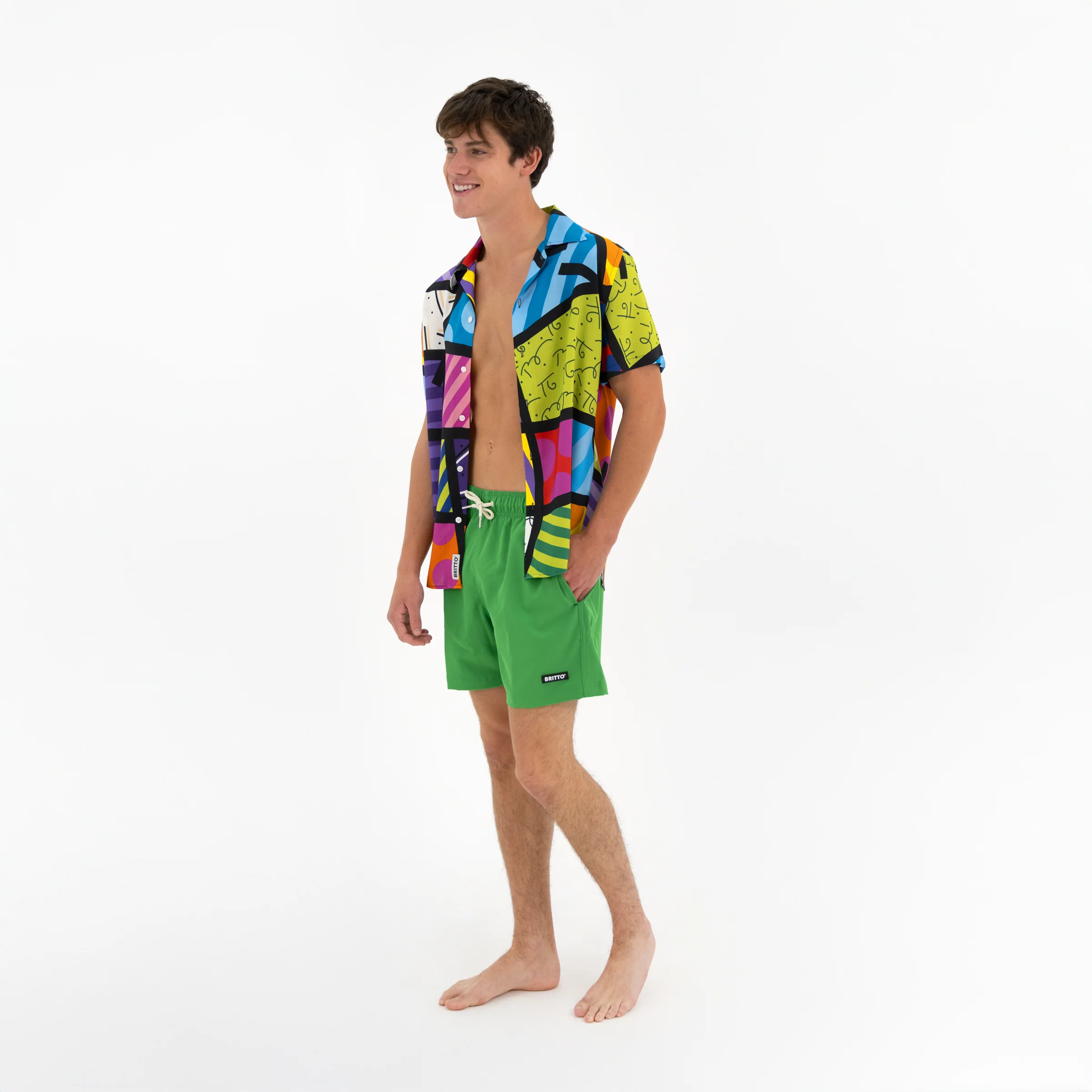 Lime Green Britto Shorts For Men - Image 4