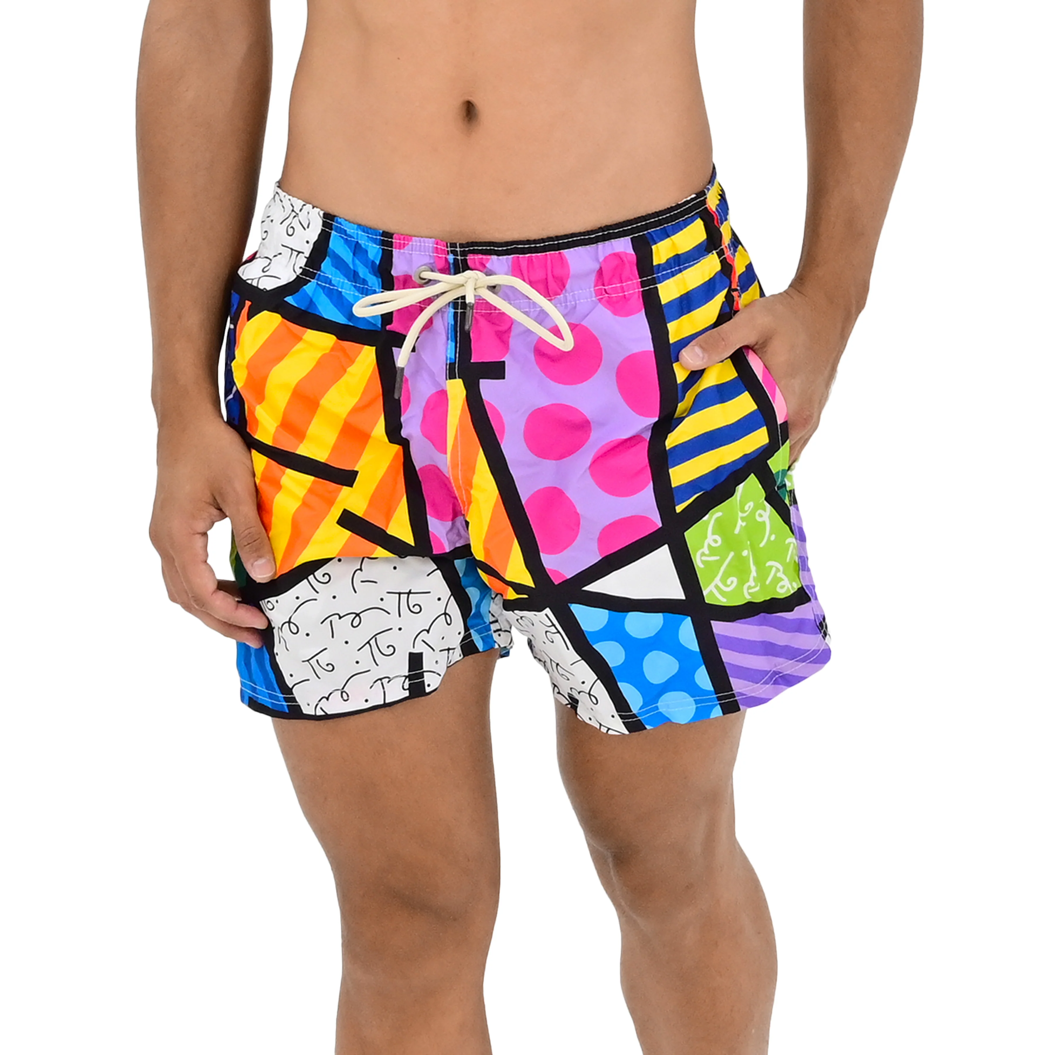 Colorful Landscape Britto Shorts For Men - Image 3
