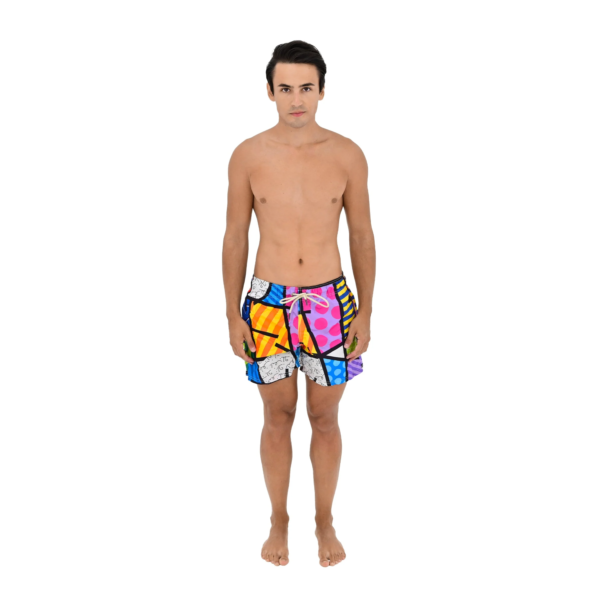 Colorful Landscape Britto Shorts For Men - Image 5