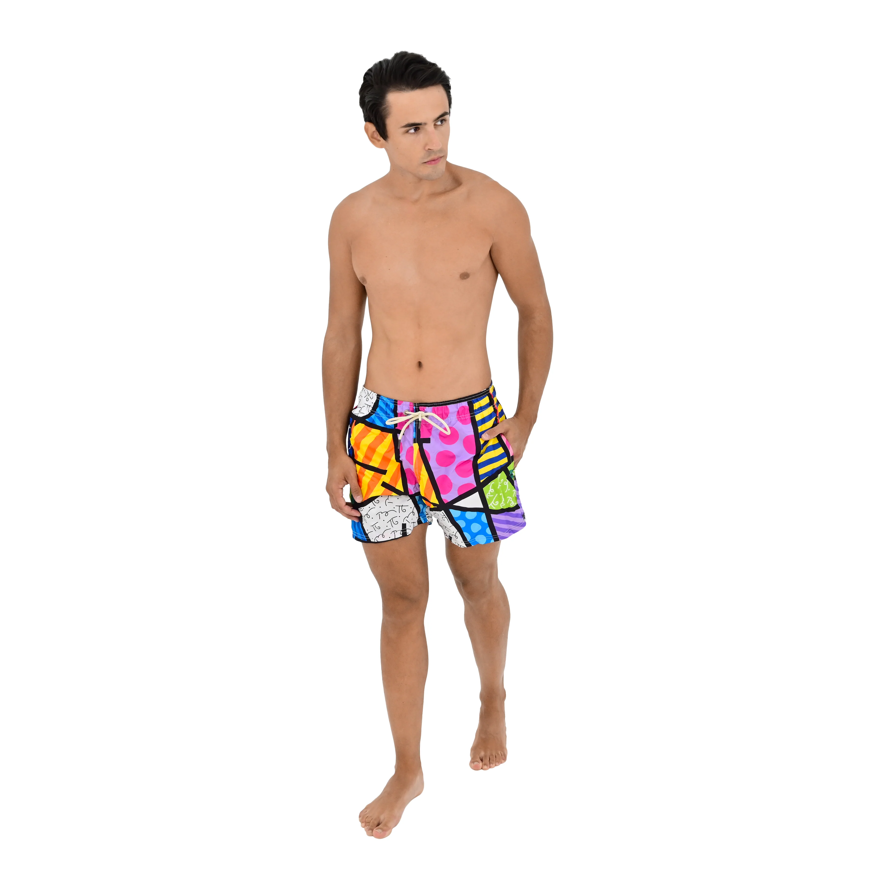 Colorful Landscape Britto Shorts For Men - Image 7