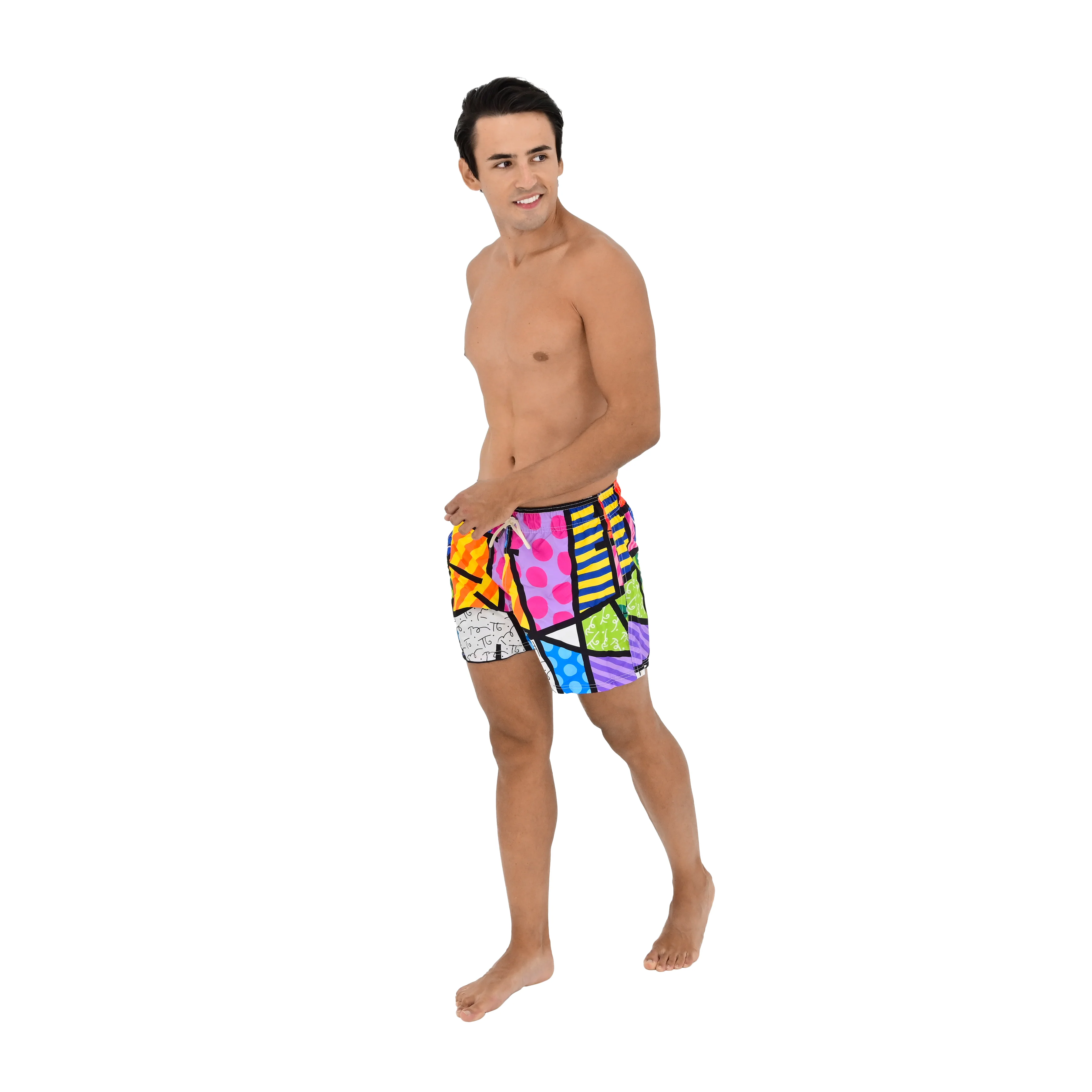 Colorful Landscape Britto Shorts For Men - Image 8