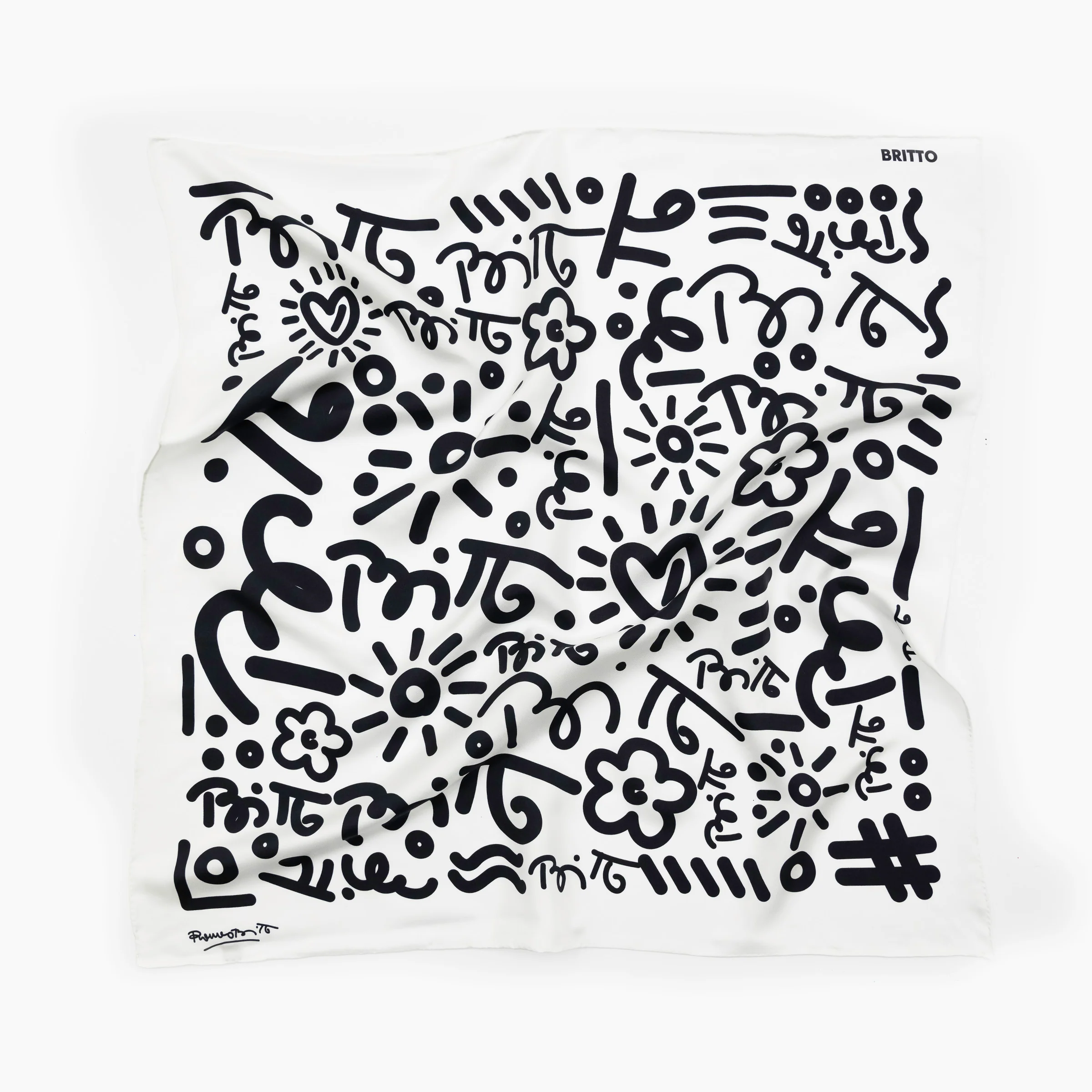 White Graffiti Britto Scarf - Image 10