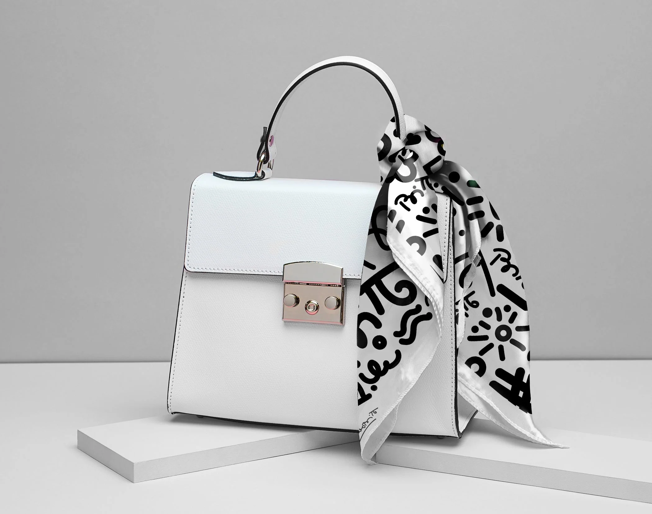 White Graffiti Britto Scarf - Image 3