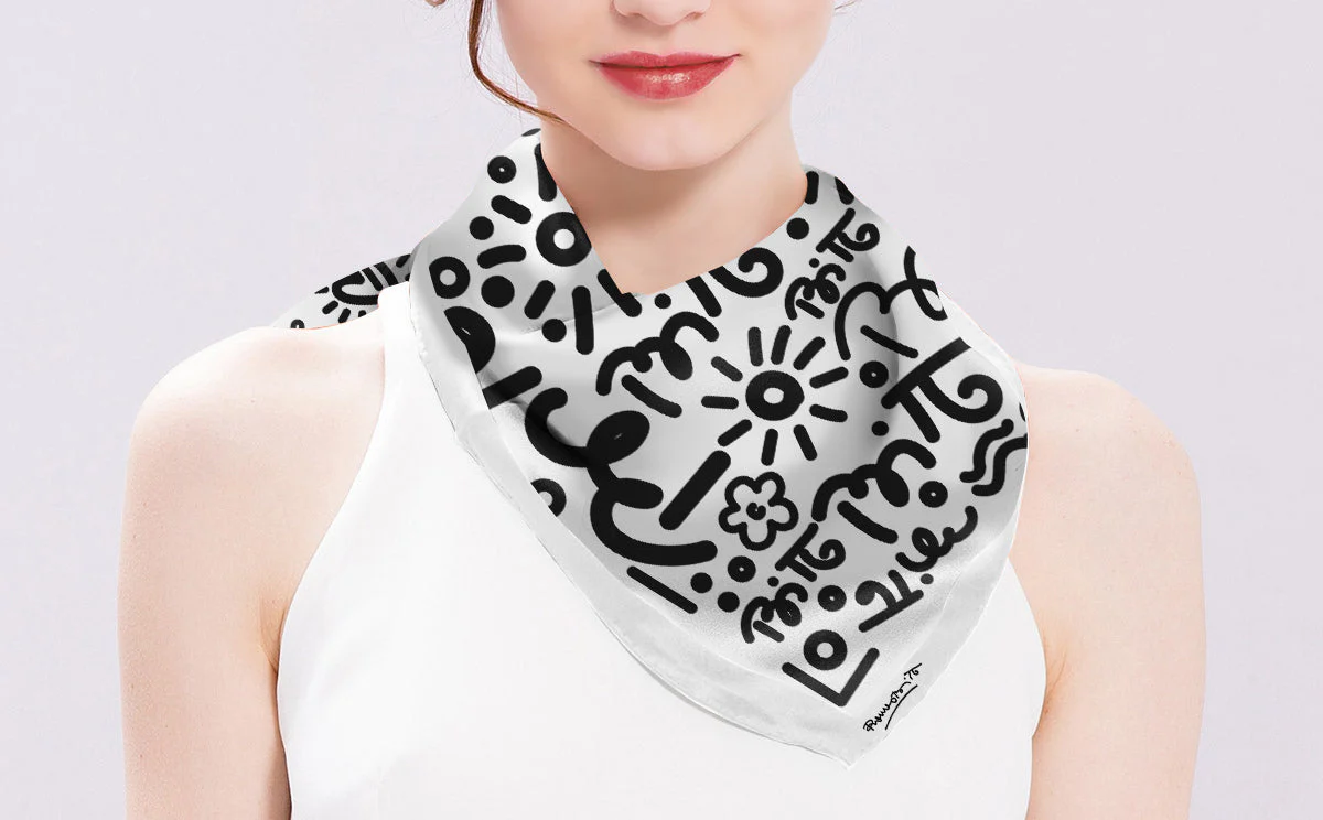 White Graffiti Britto Scarf - Image 6