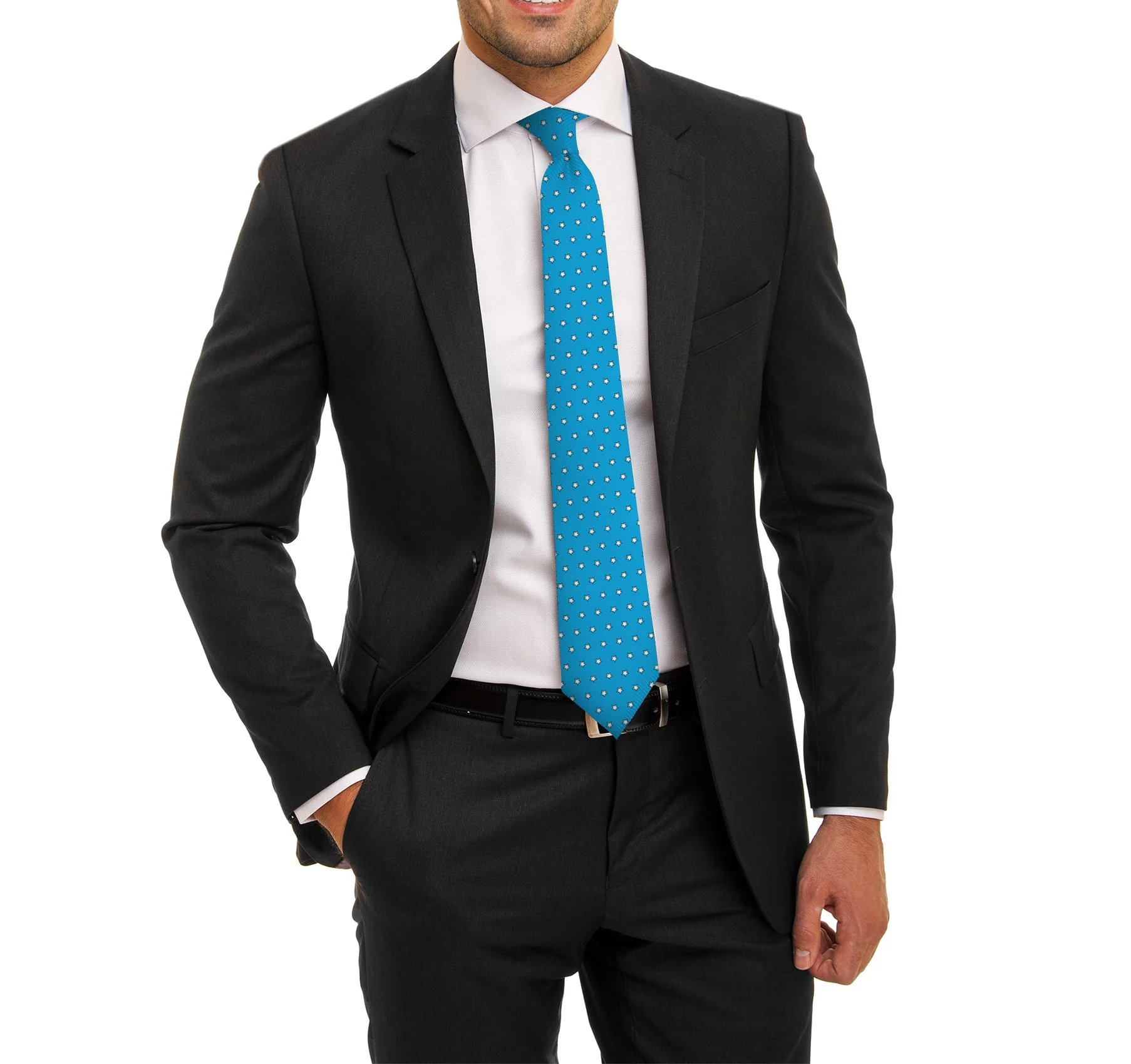 Stars On Baby Blue Britto Tie - Image 2
