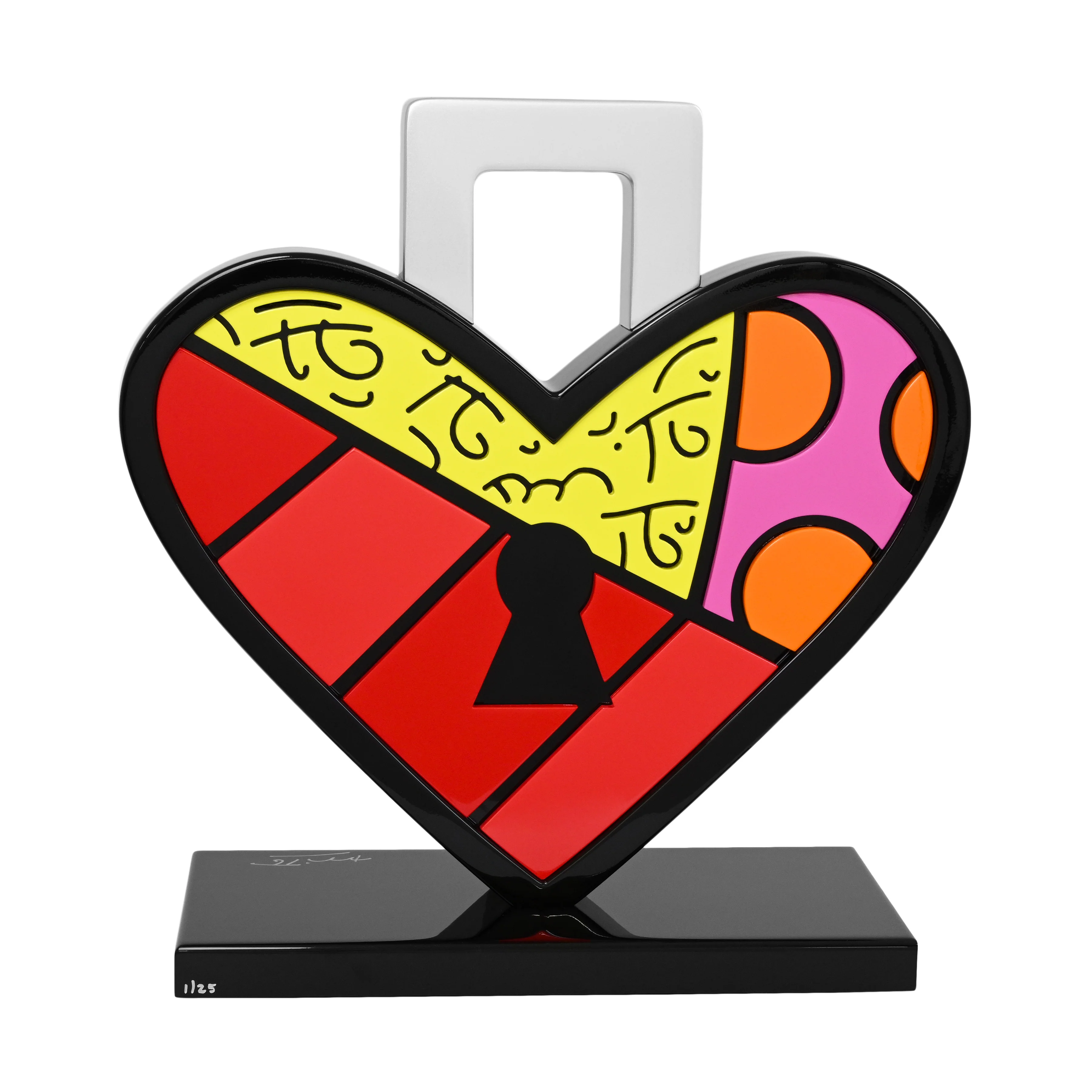 Lock Of Love (Silver Lock) - Limited Edition Sculpture - Image 3