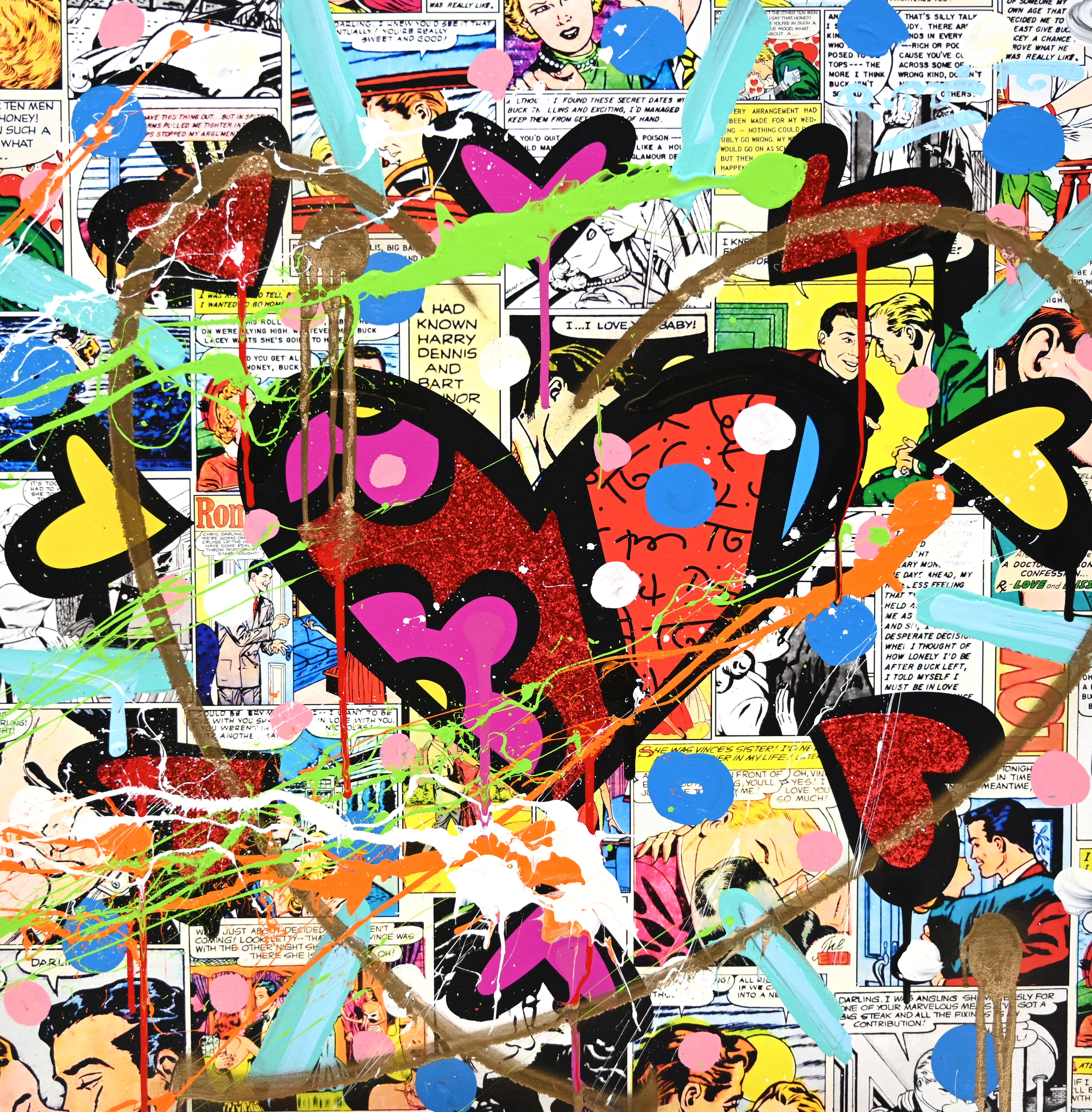 Love Circle Love - Mixed Media Original