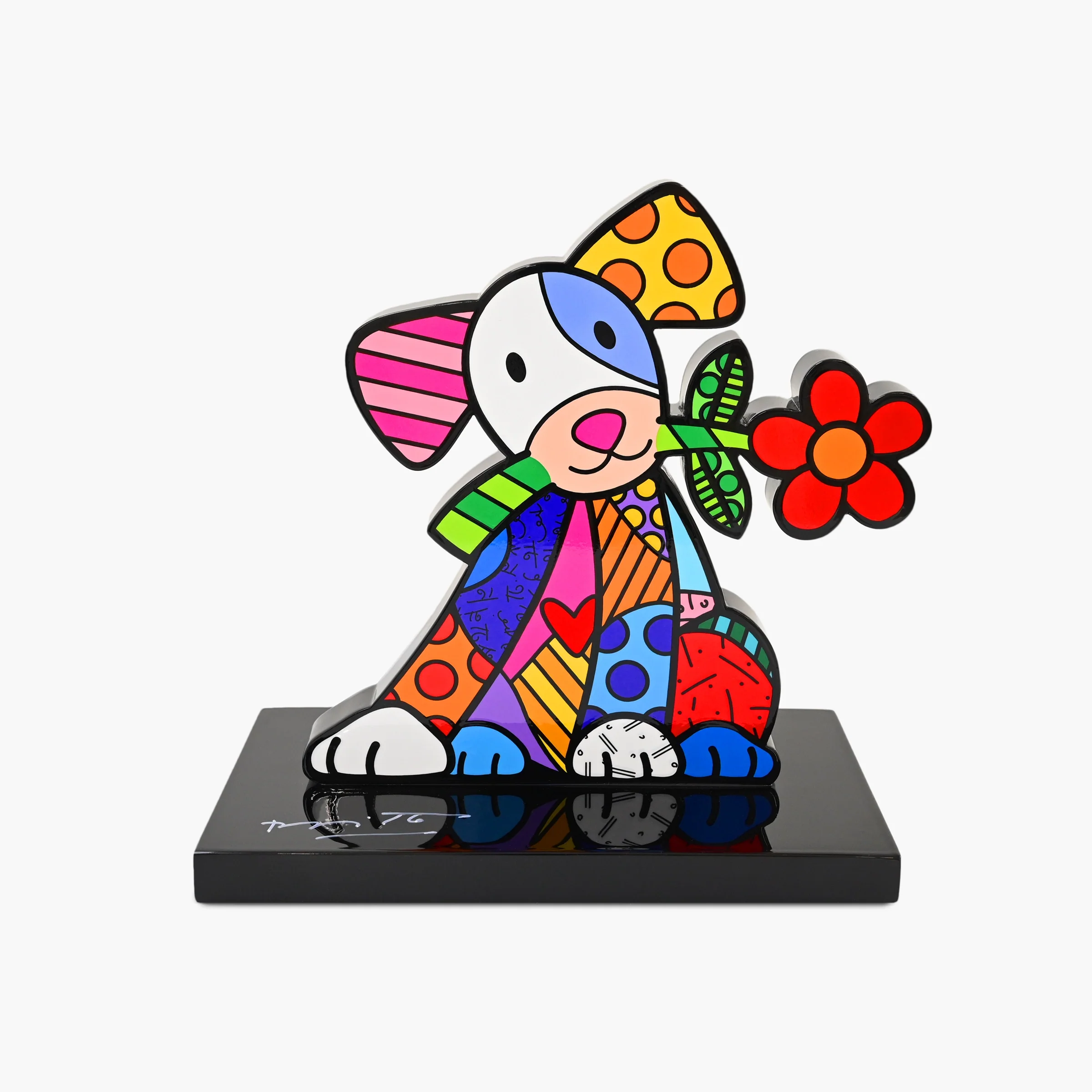 Lovely Dog (Black Base) - Limited Edition Sculpture