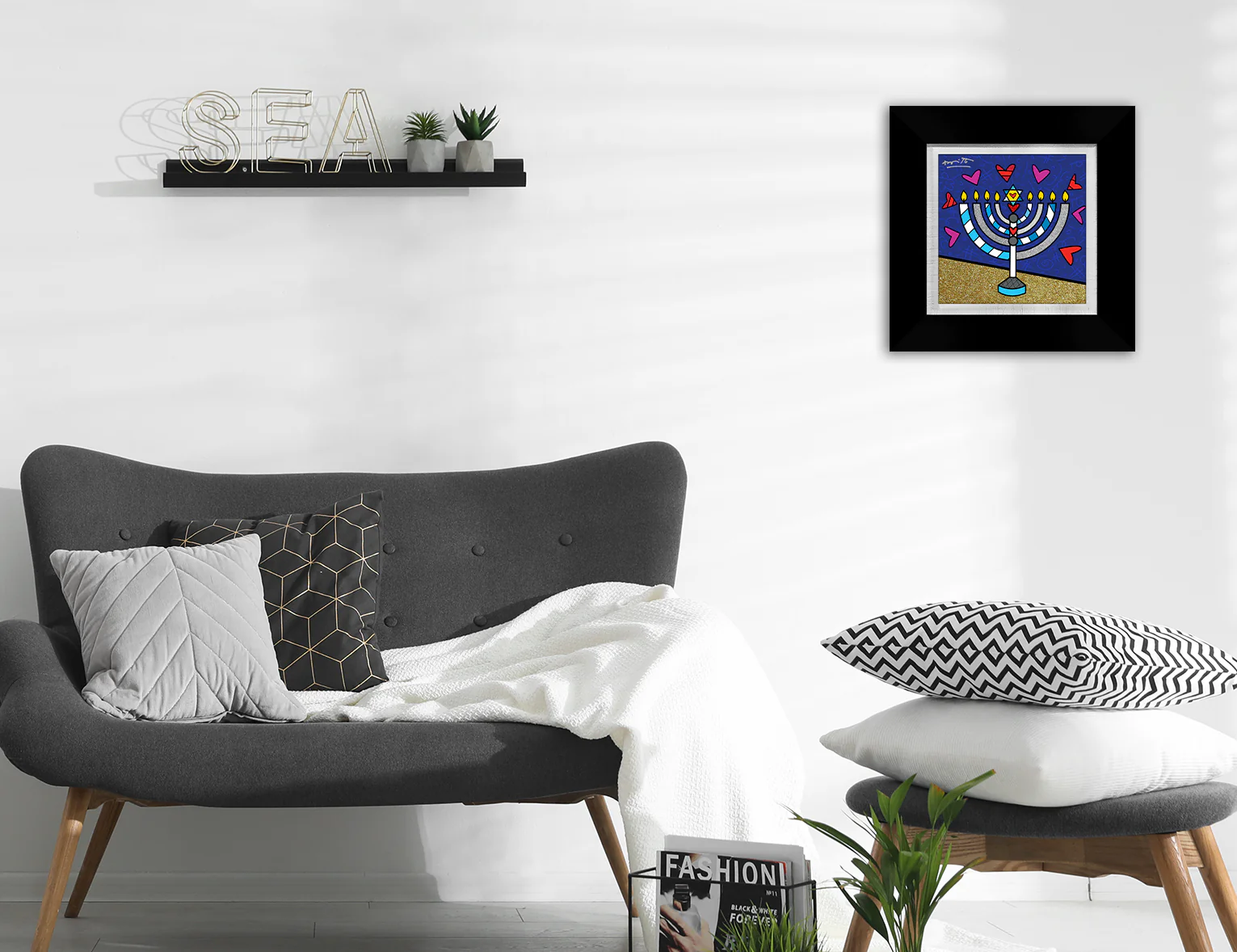 Mazel Tov (Menorah) - Limited Edition Print - Image 2