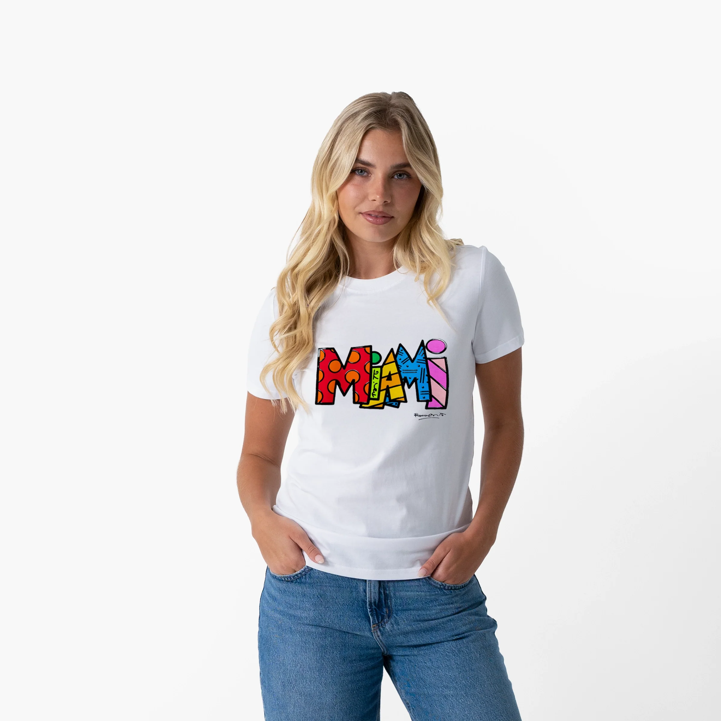 Miami White Britto T-Shirt For Women