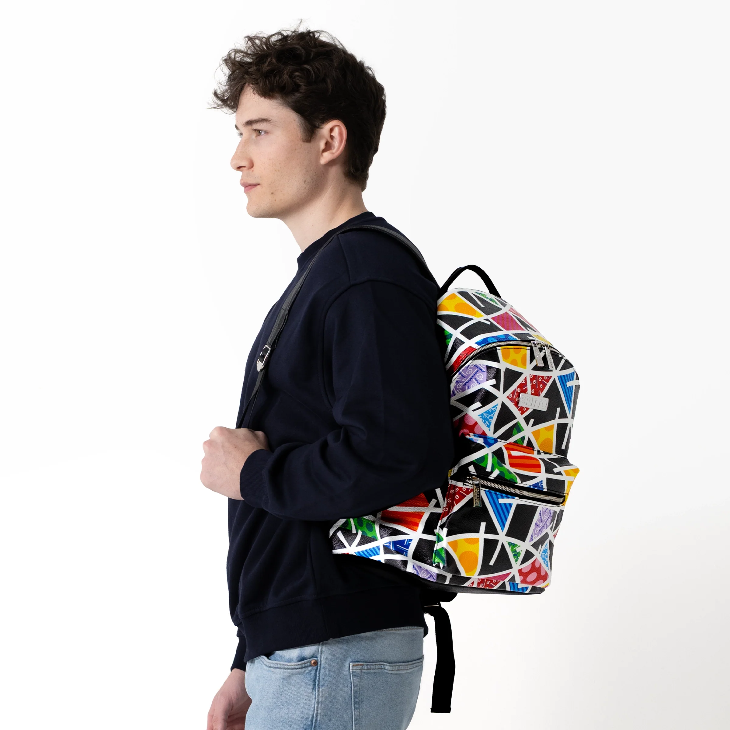 Midnight Landscape Britto Eco Leather Large Backpack - Image 6