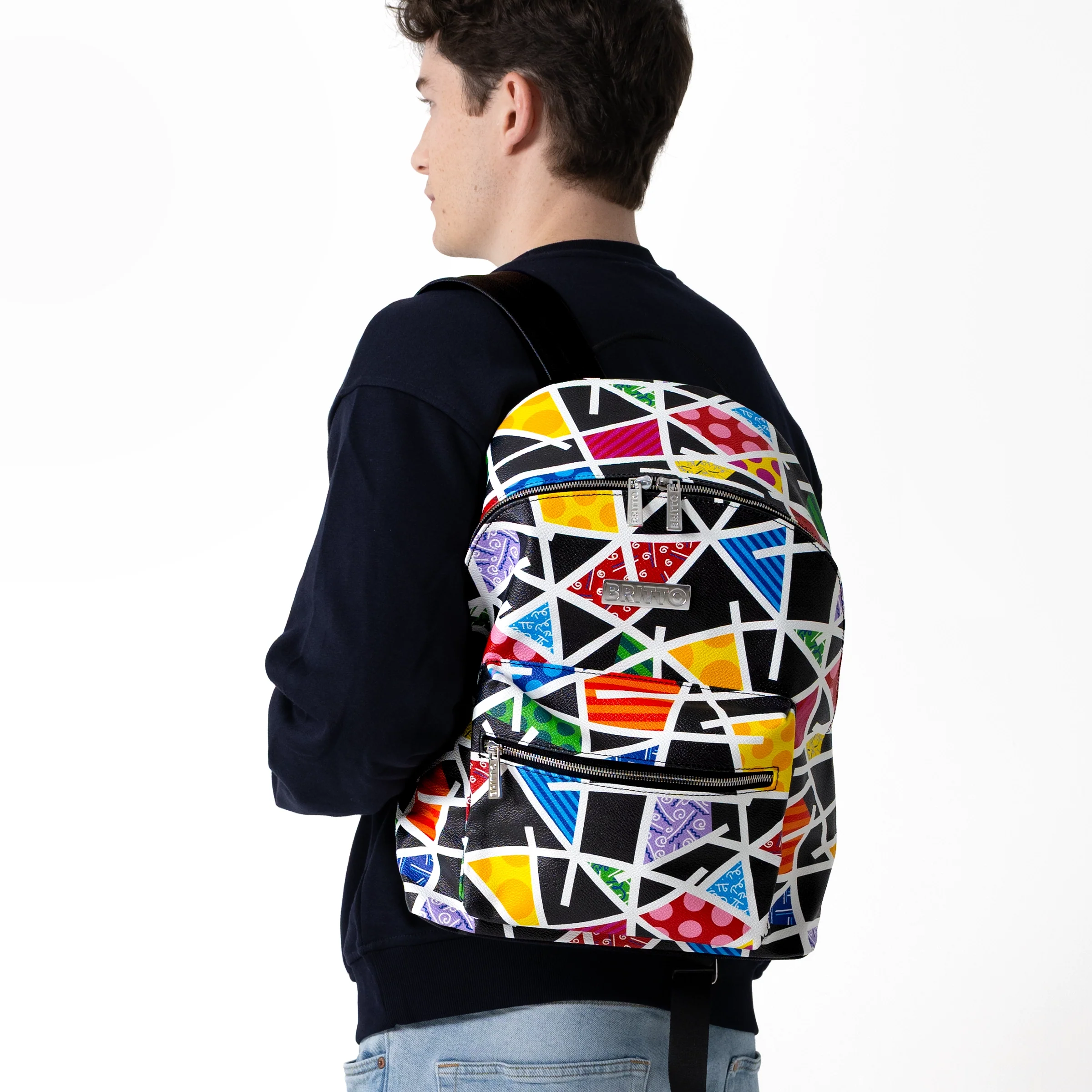 Midnight Landscape Britto Eco Leather Large Backpack - Image 7