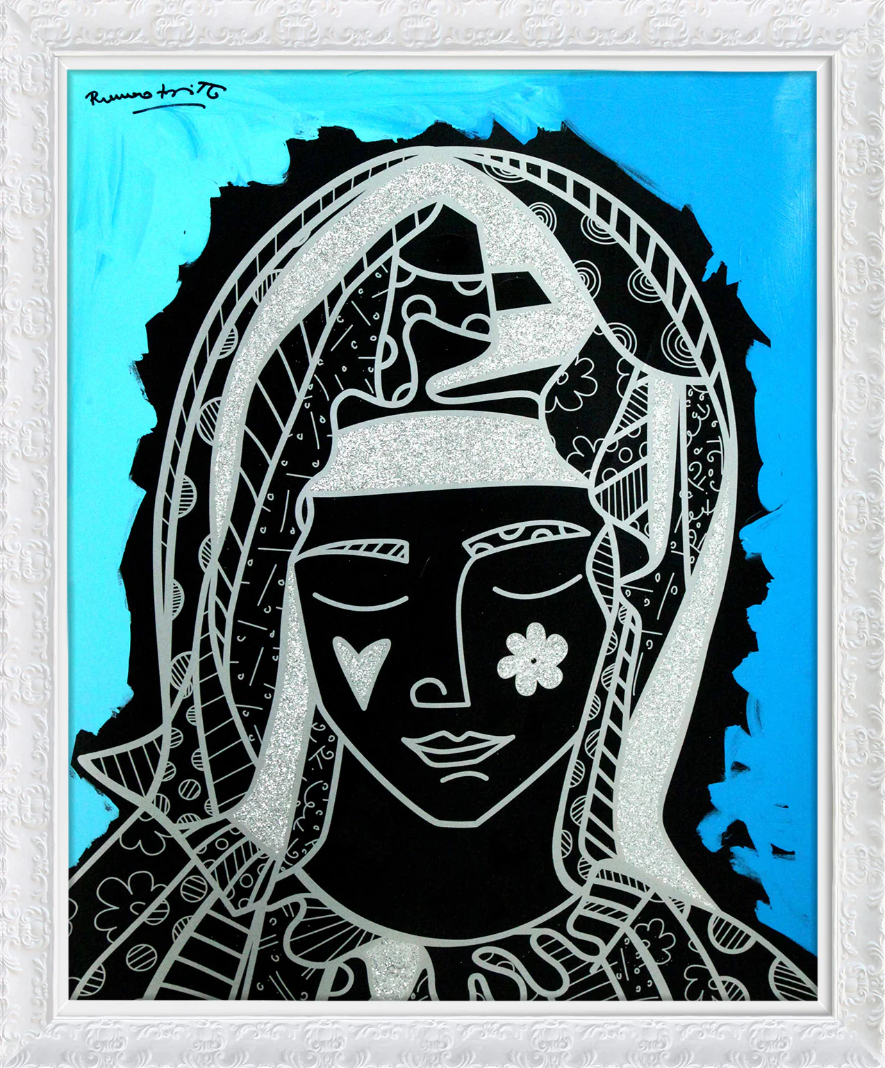 Mother Blue - Mixed Media Original - Image 11